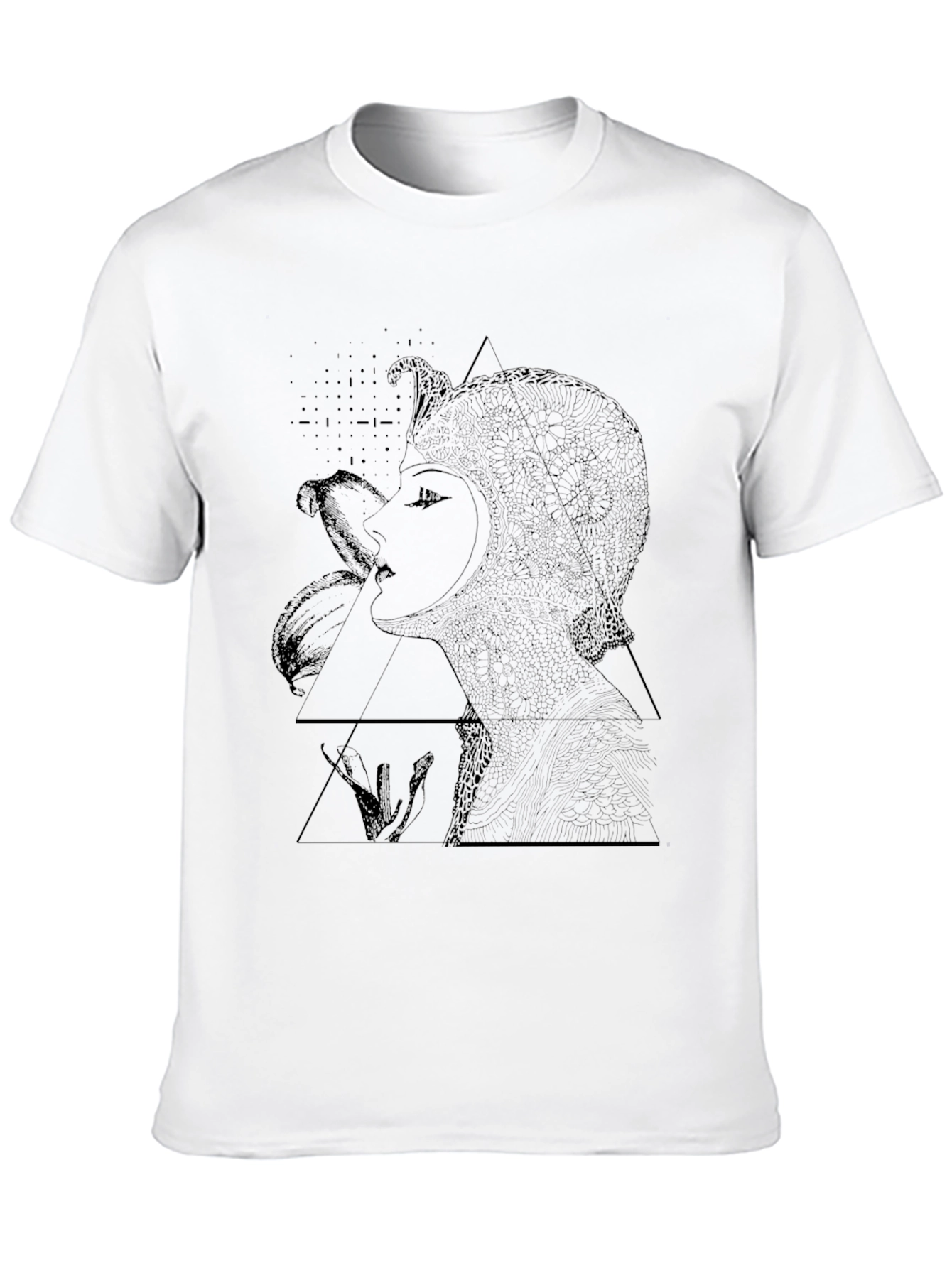 Abstract Woman Graphic Black T-Shirt