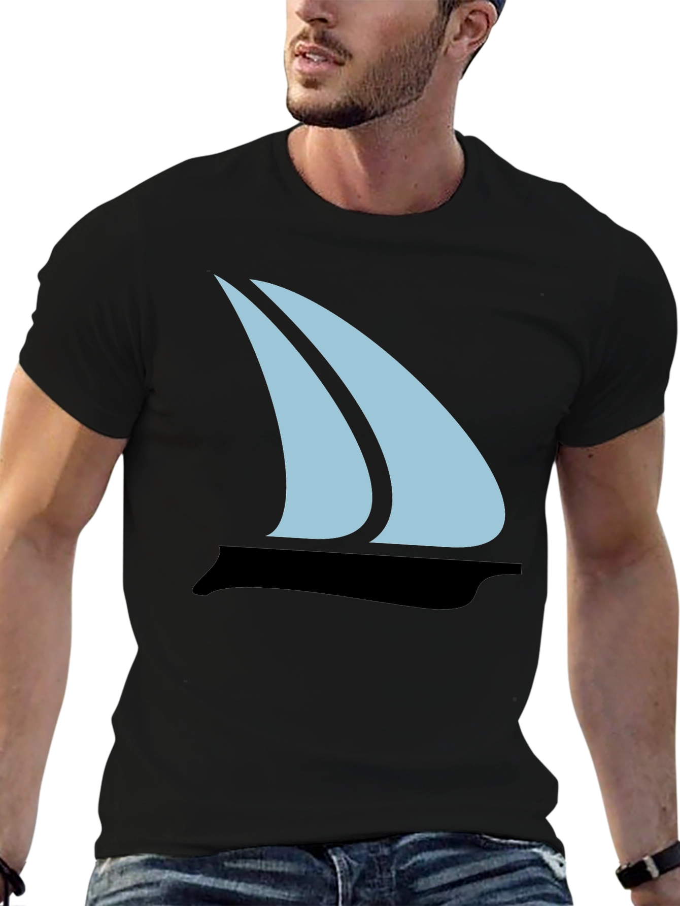 Sailboat Graphic Tee - Mens Black T-Shirt