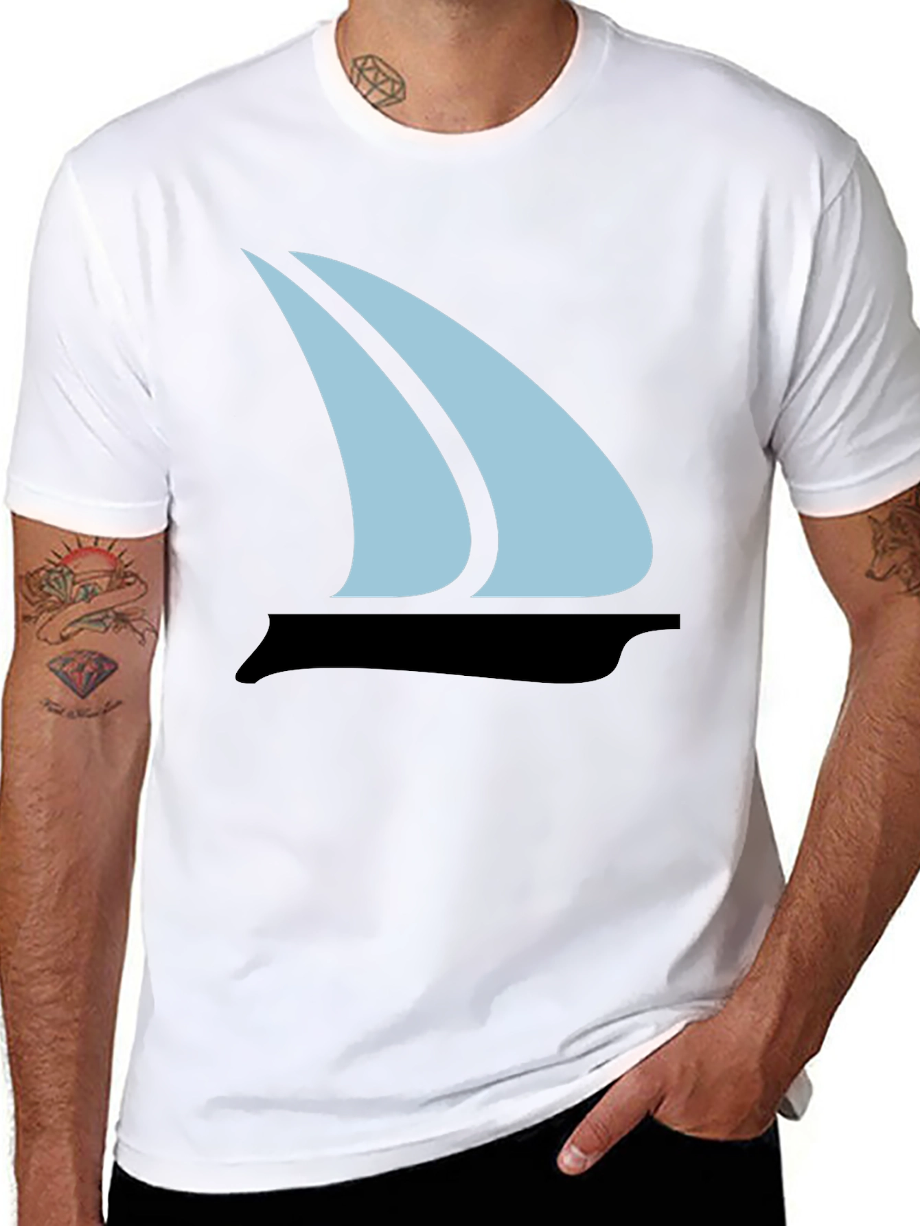 Sailboat Graphic Tee - Mens Black T-Shirt