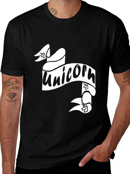 Unicorn T-Shirt - Black Cotton Casual Tee