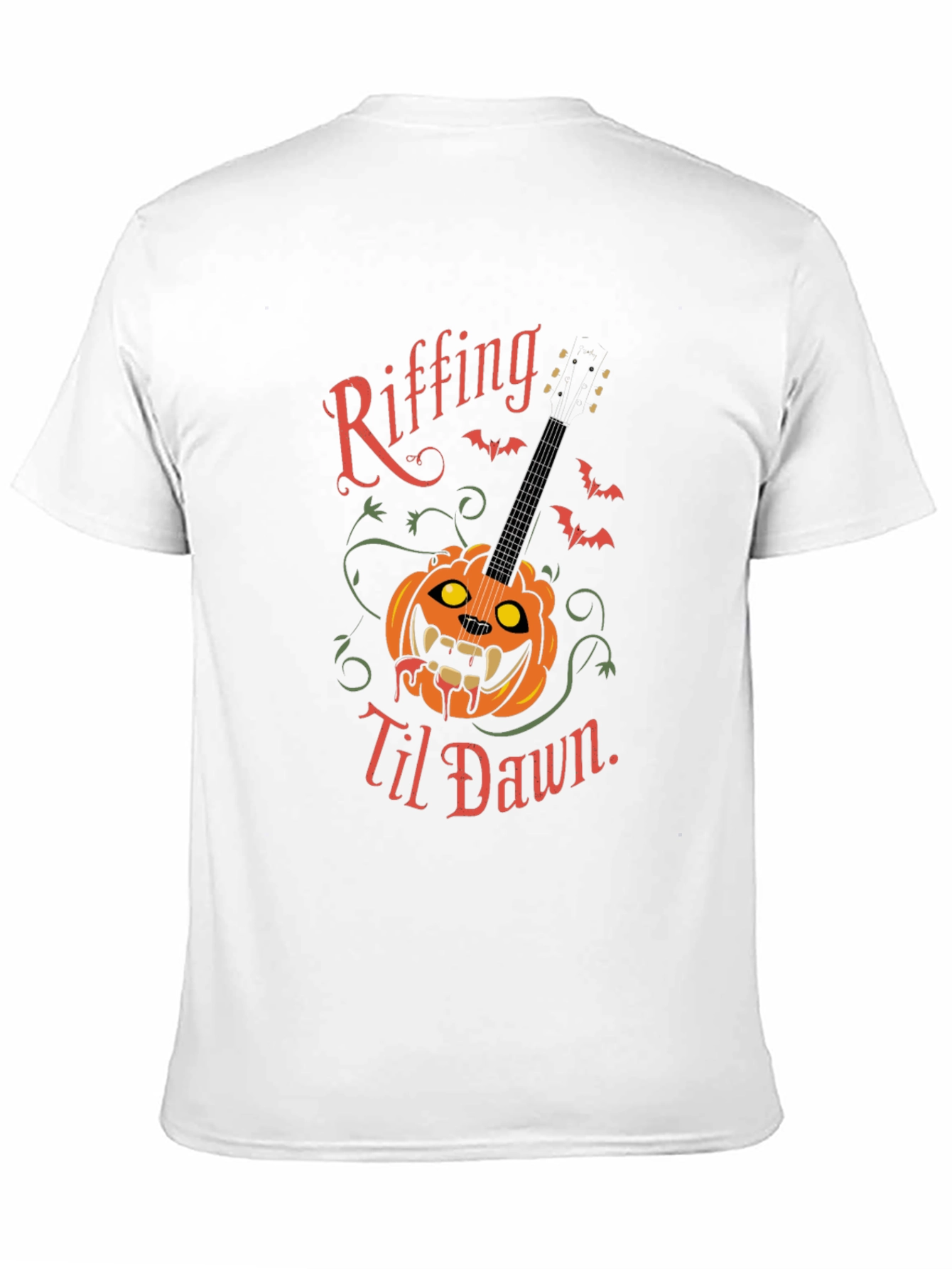 Riffing Til Dawn Halloween Guitar T-Shirt