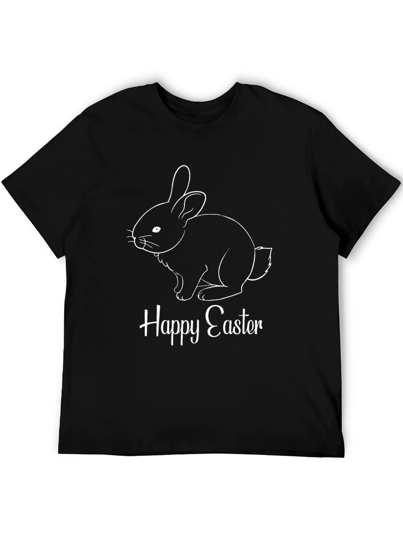 Happy Easter Bunny T-Shirt - Black Cotton Tee