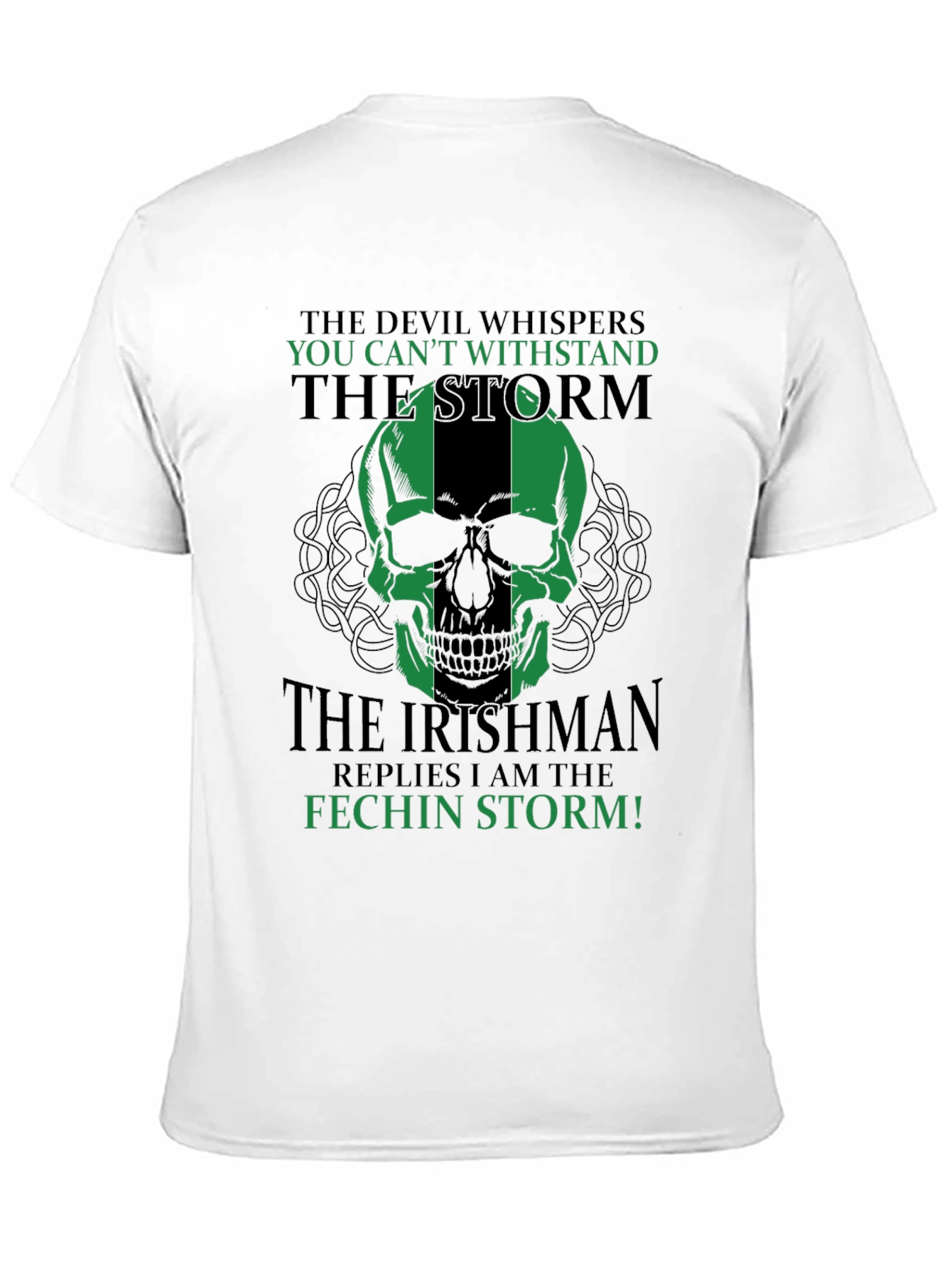 Irishman Fechin Storm Skull Graphic T-Shirt