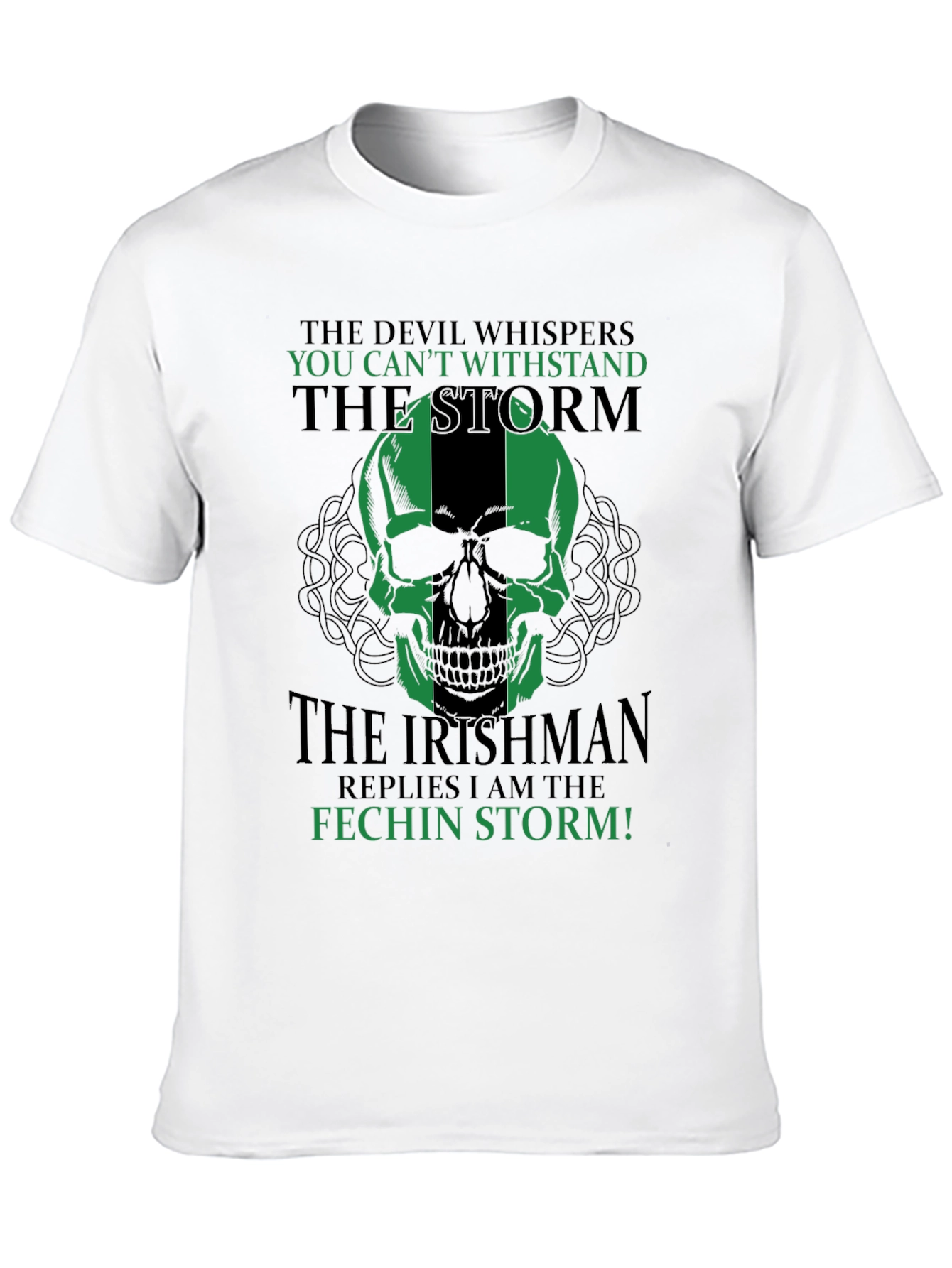 Irishman Fechin Storm Skull Graphic T-Shirt