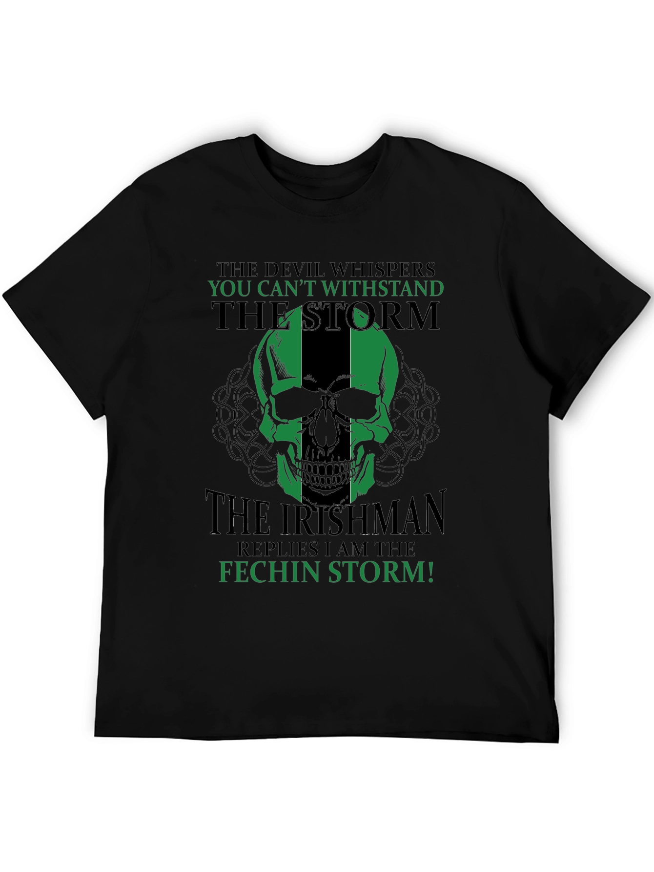Irishman Fechin Storm Skull Graphic T-Shirt