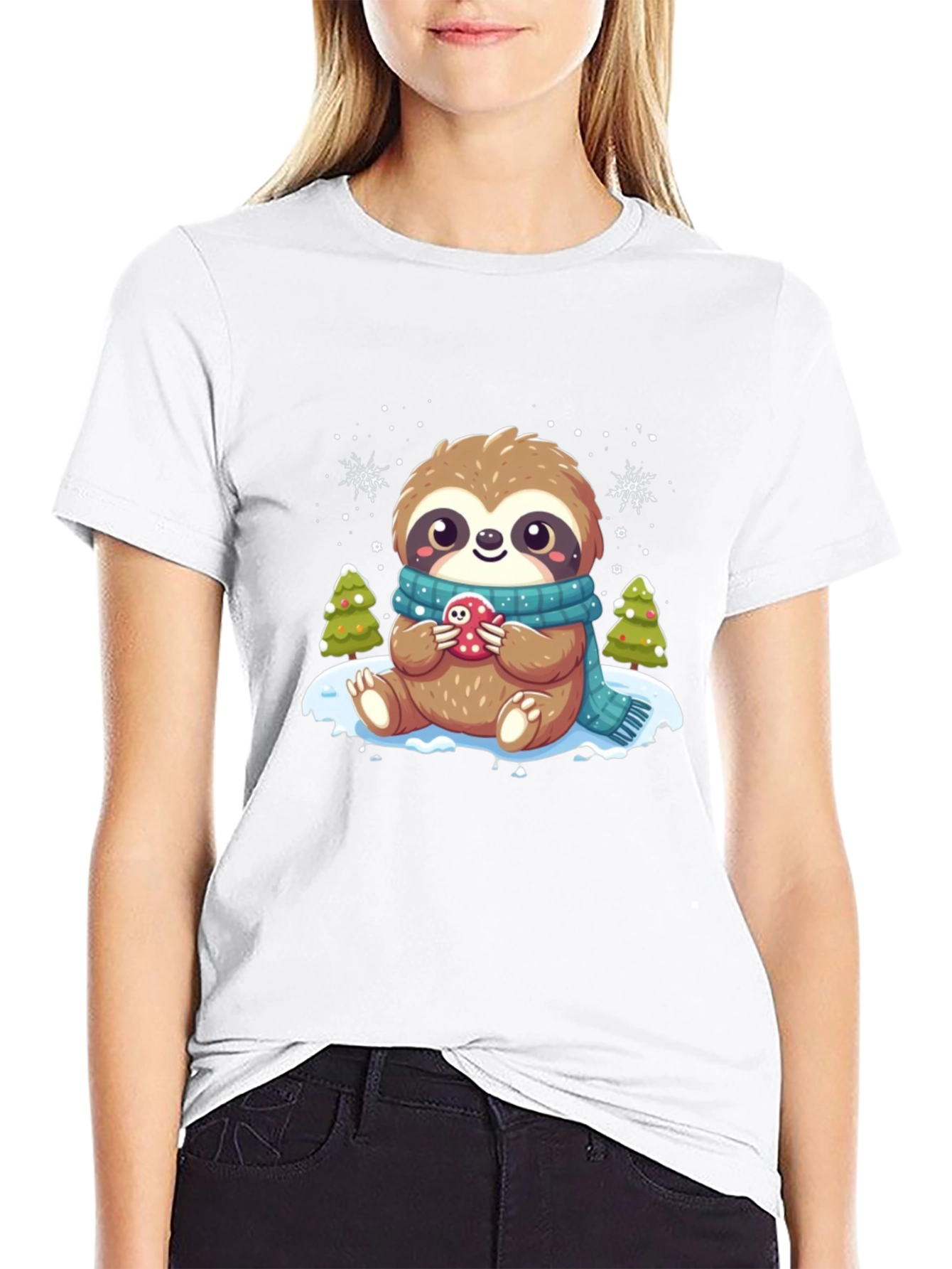 Cute Sloth Winter T-Shirt: Cozy Holiday Style