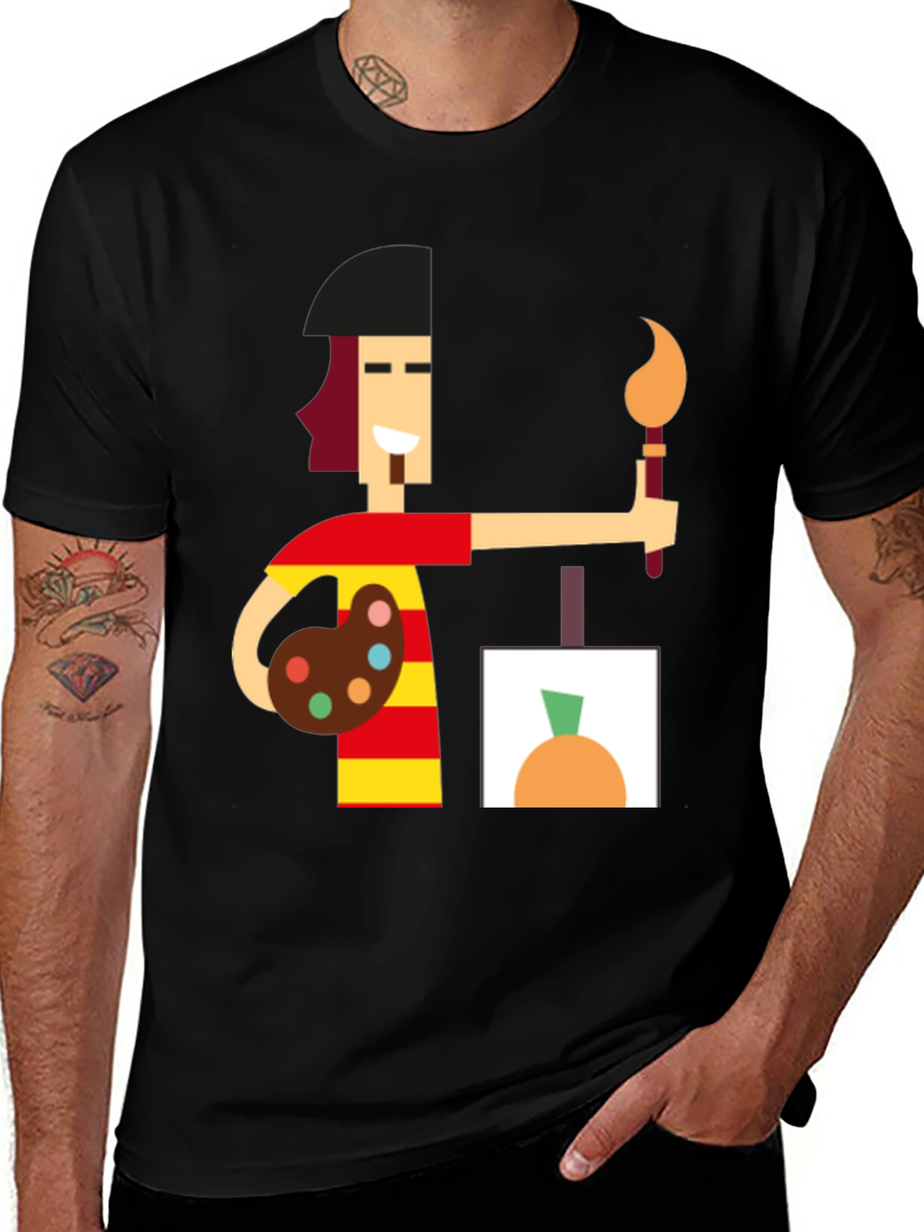 Artist Graphic Tee - Black Cotton Comfort