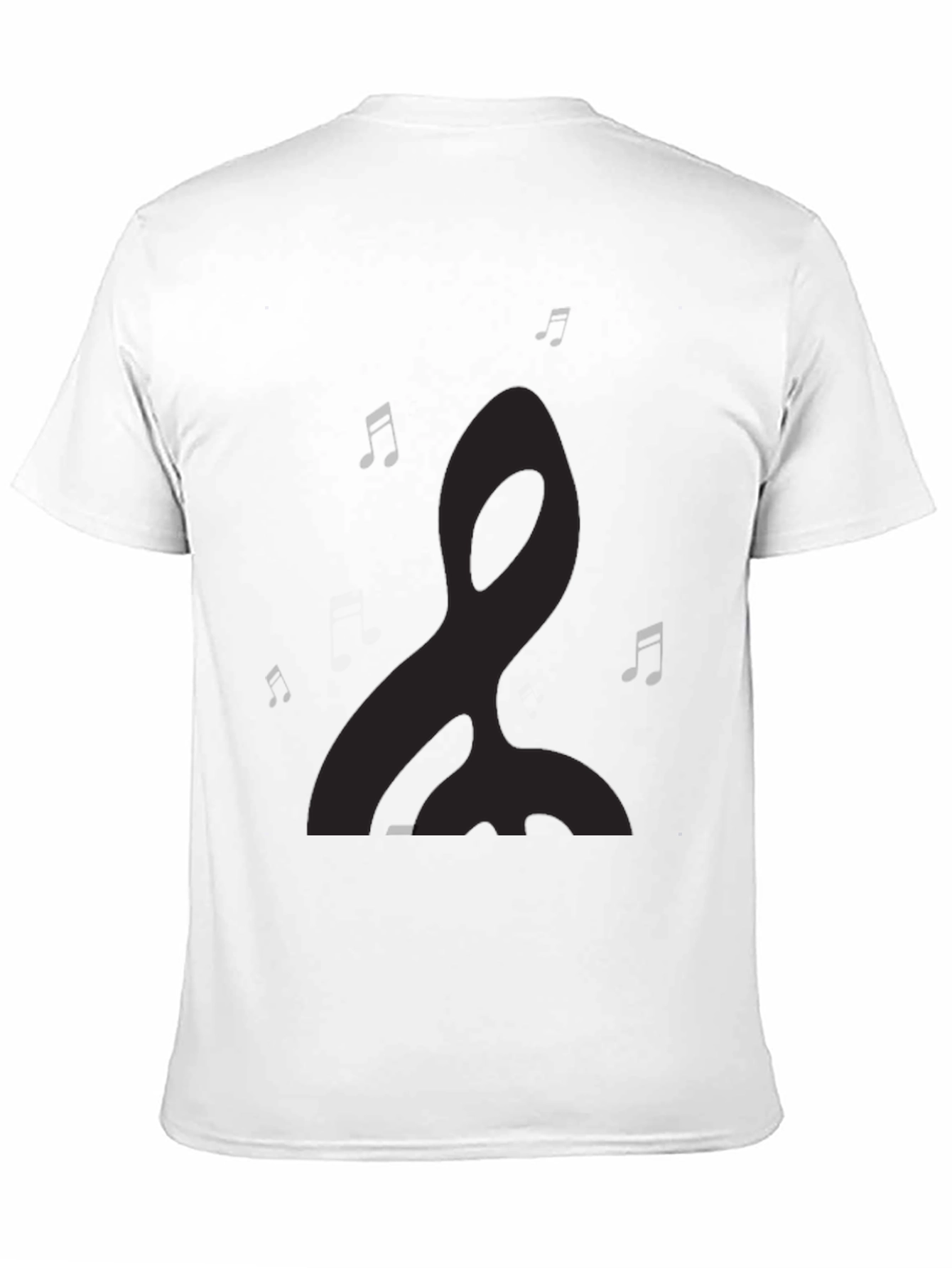 Mens Black Graphic Tee - Music Notes Design