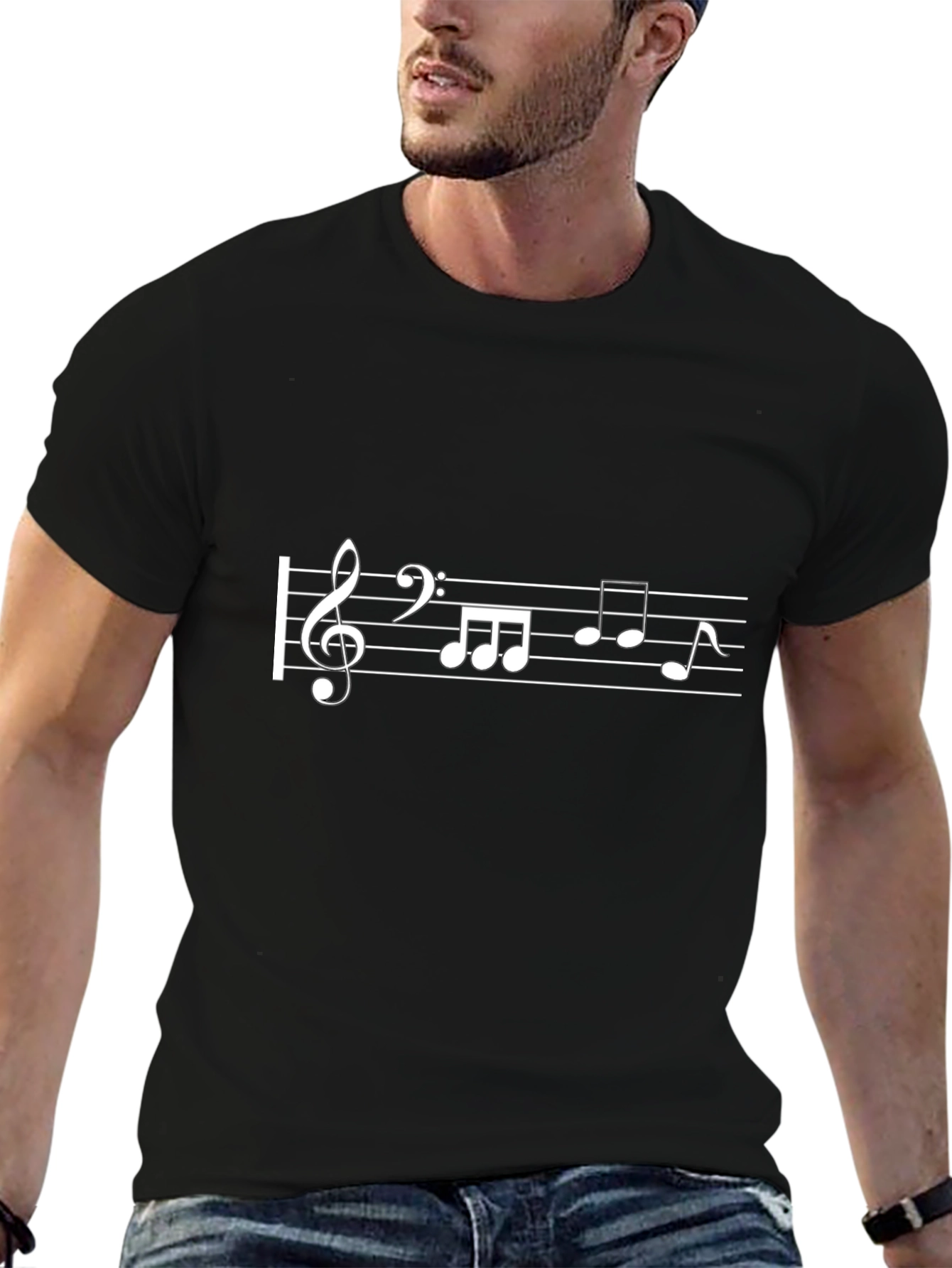 Musical Notes Black T-Shirt