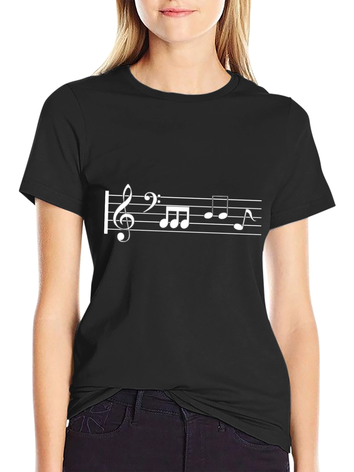 Musical Notes Black T-Shirt