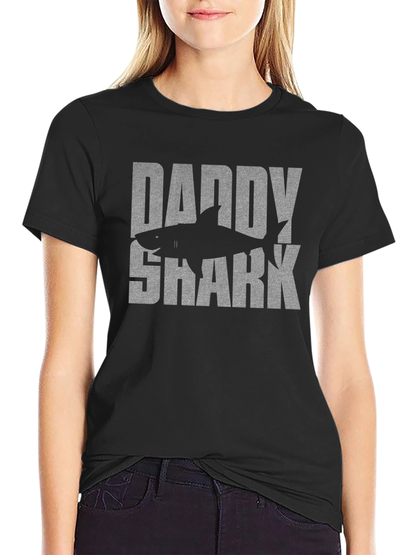 Daddy Shark T-Shirt - Mens Black Graphic Tee