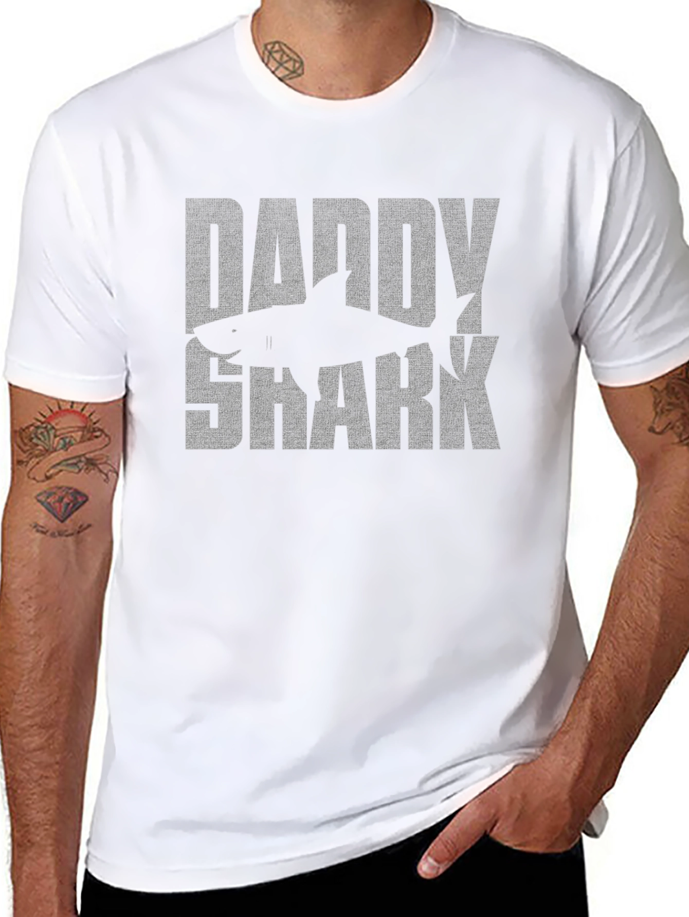 Daddy Shark T-Shirt - Mens Black Graphic Tee