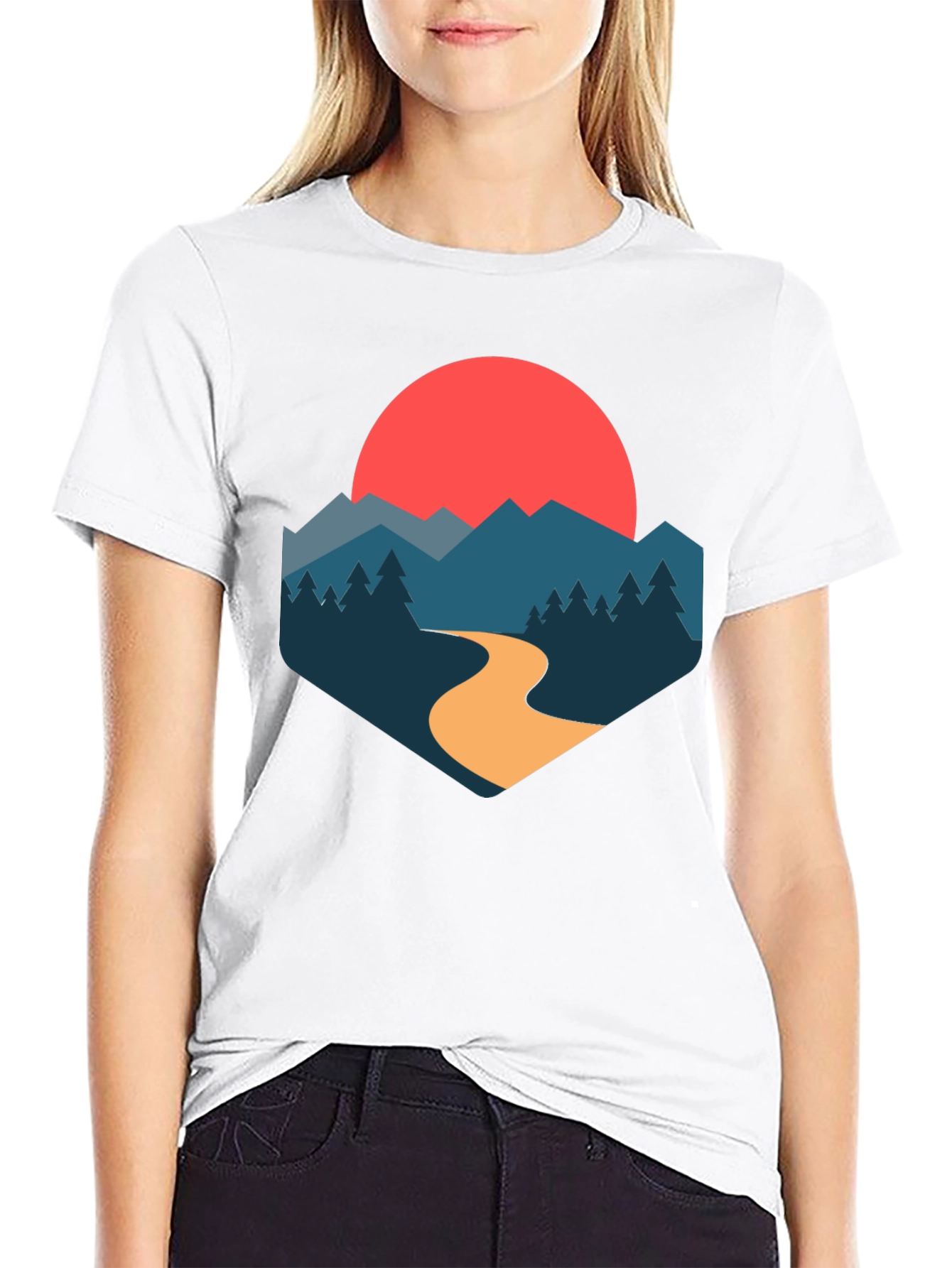 Mountain Sunset Graphic Tee - Stylish Nature-Inspired Design