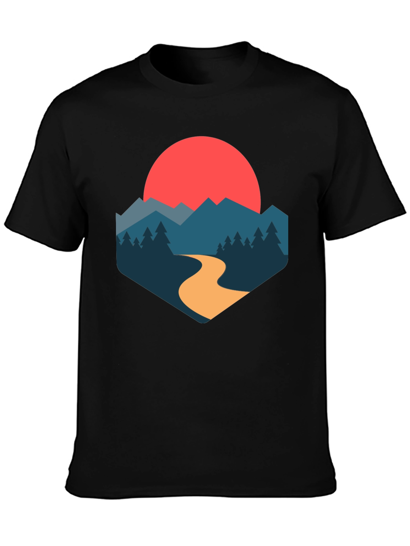 Mountain Sunset Graphic Tee - Stylish Nature-Inspired Design