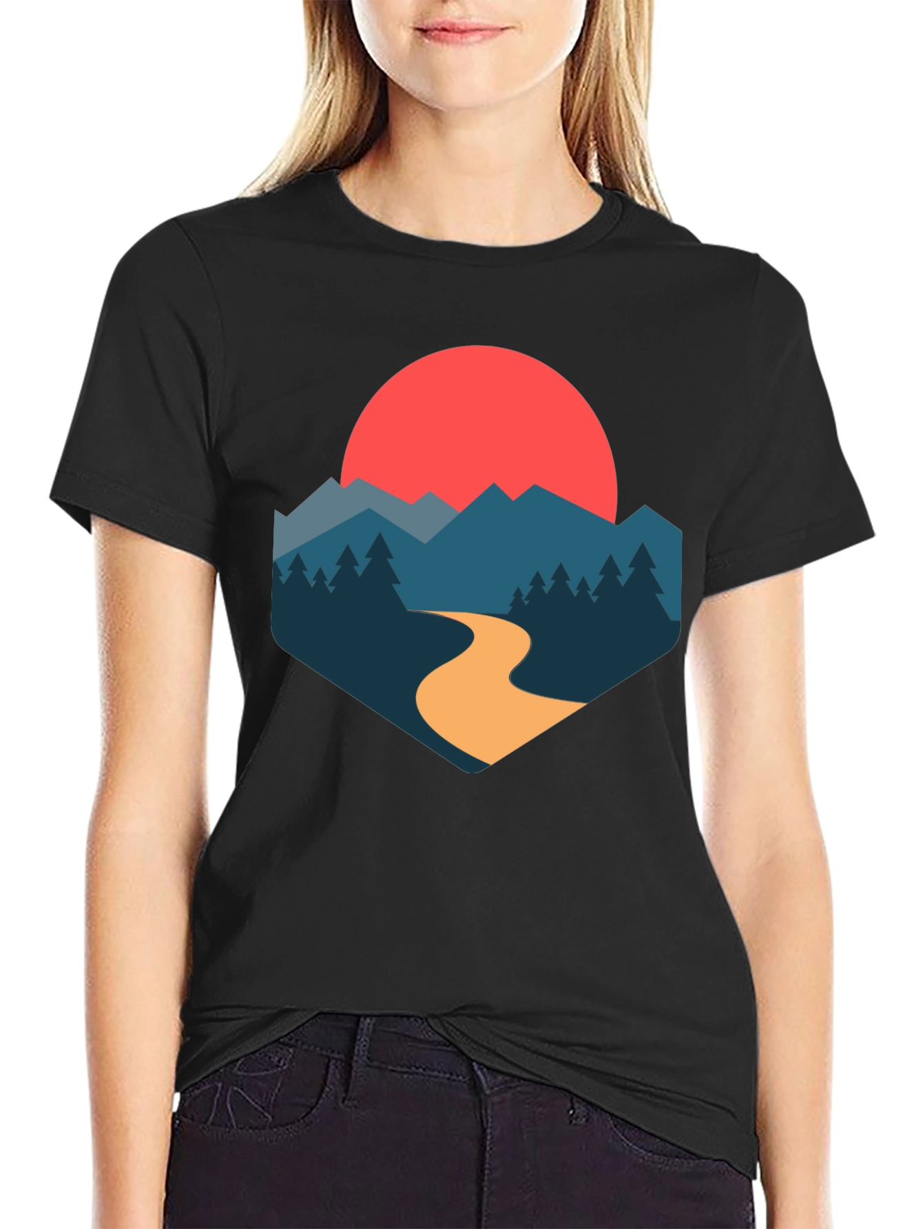 Mountain Sunset Graphic Tee - Stylish Nature-Inspired Design