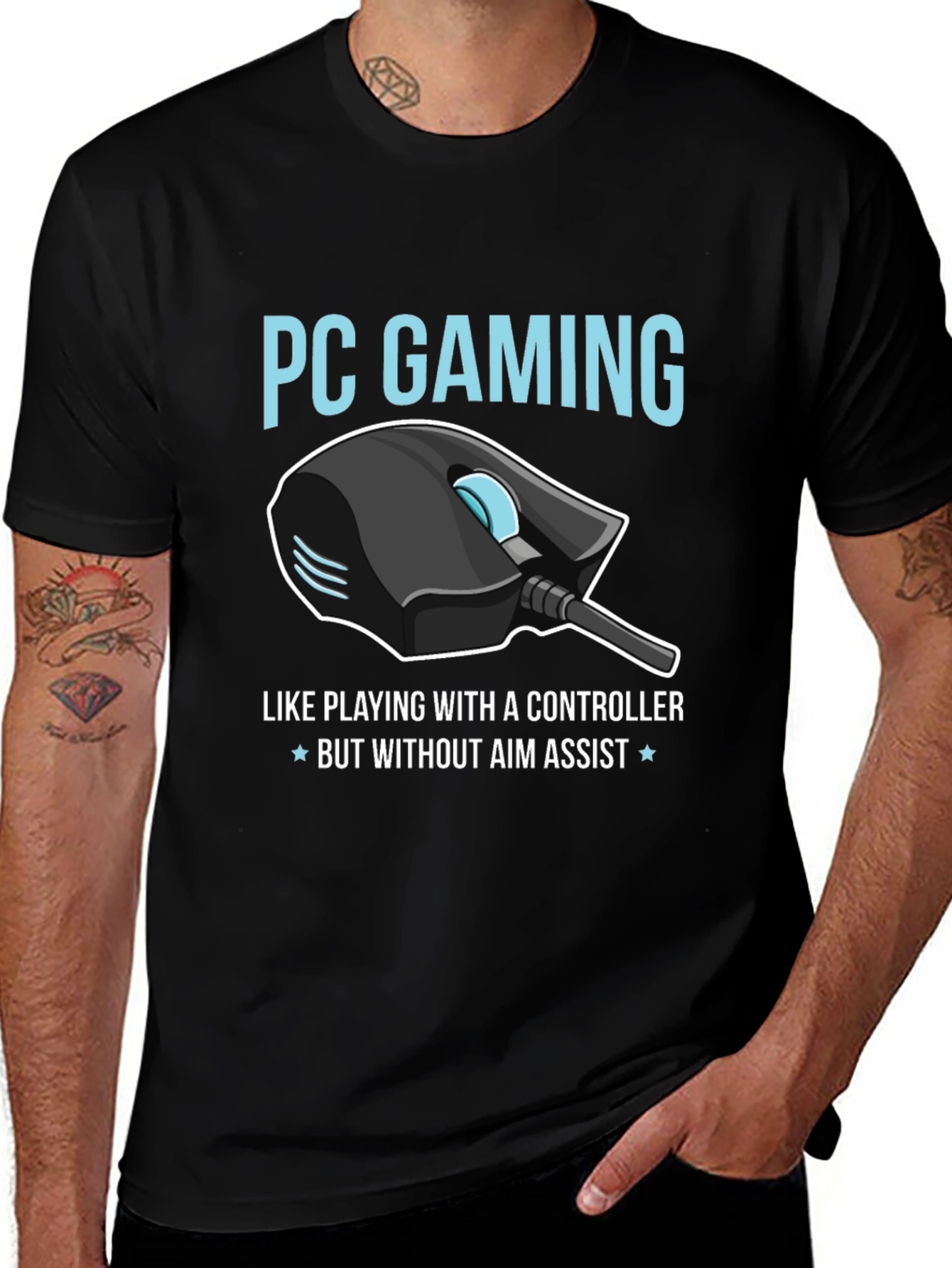 PC Gaming T-Shirt - No Aim Assist Needed!