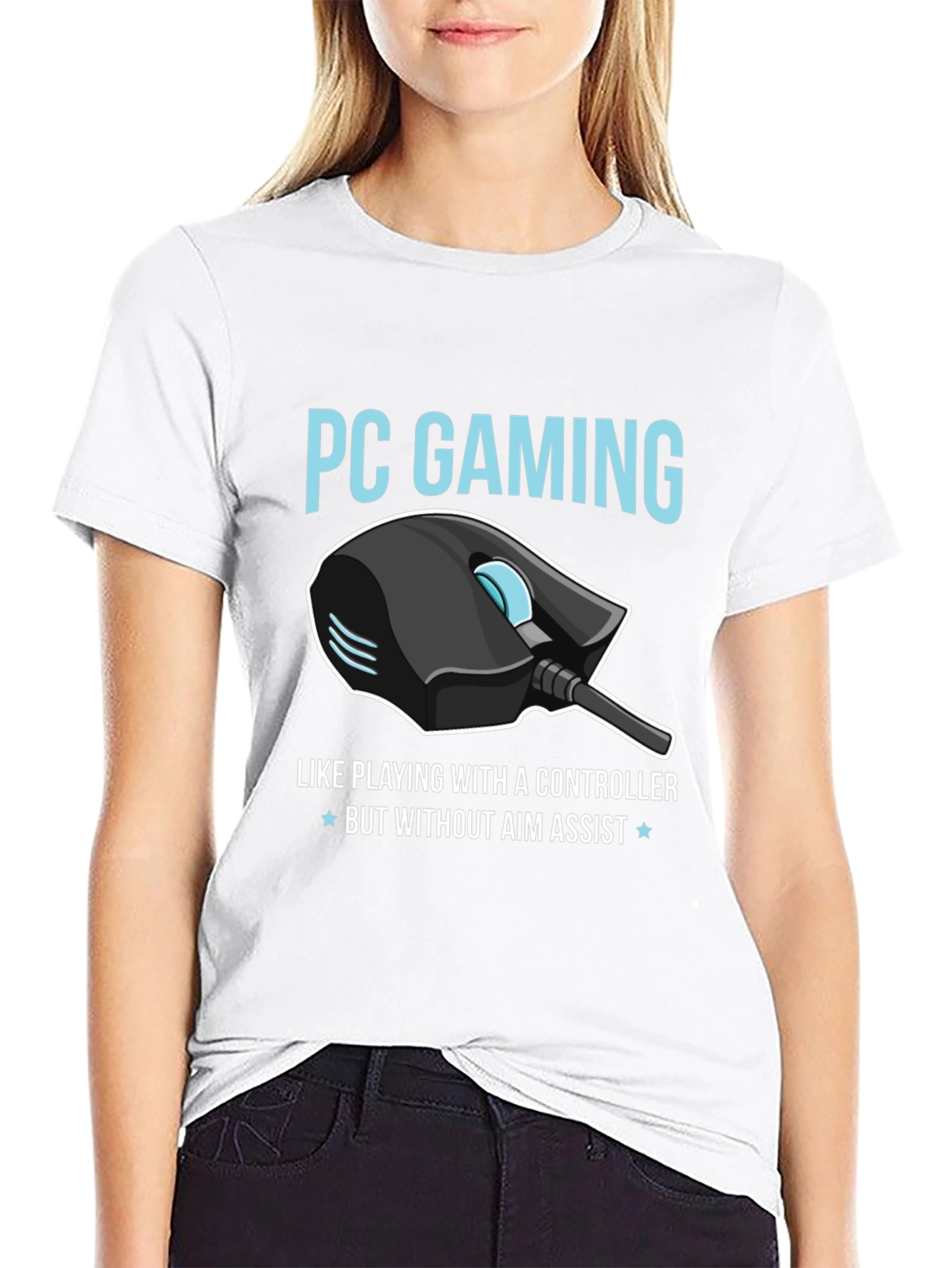 PC Gaming T-Shirt - No Aim Assist Needed!