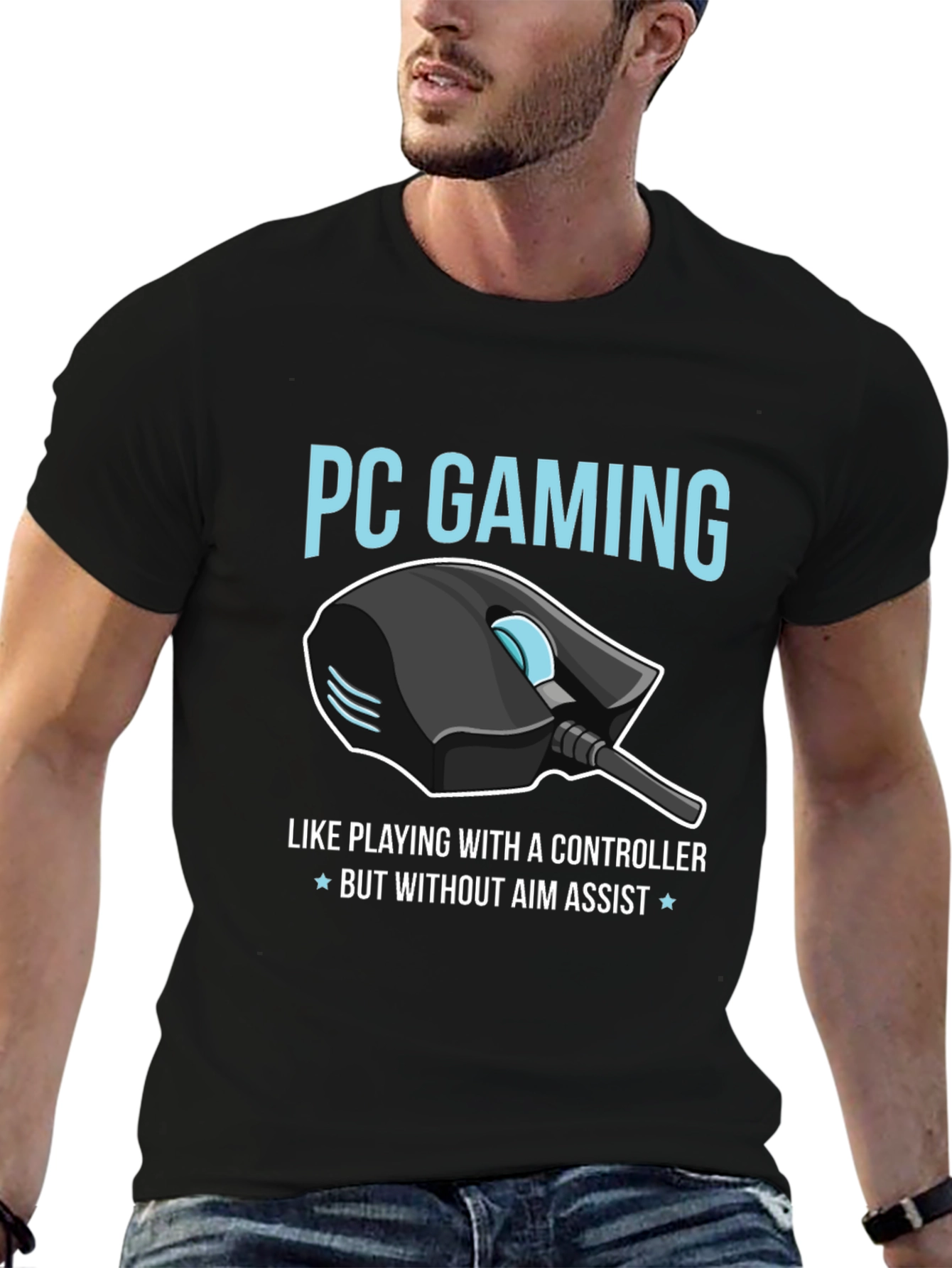 PC Gaming T-Shirt - No Aim Assist Needed!