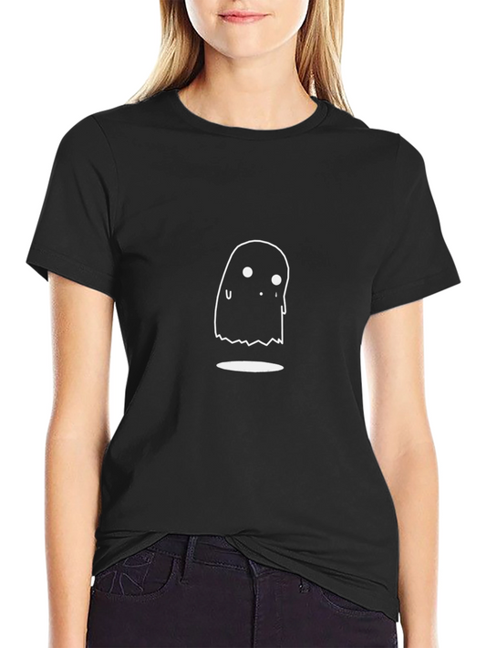 Ghost Graphic Tee - Soft Black Cotton Shirt