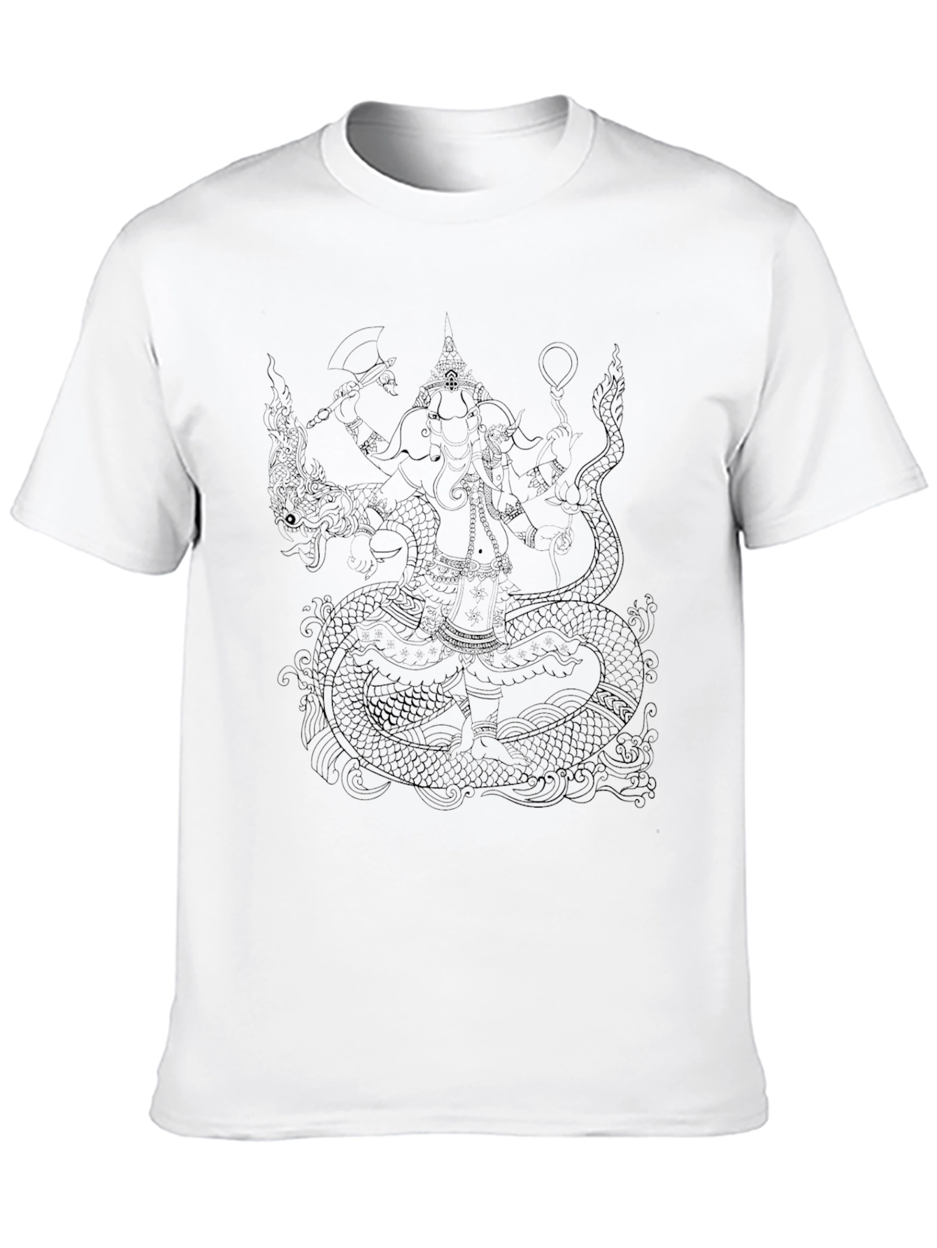 Graphic Tee: Elephant & Serpent Black T-Shirt