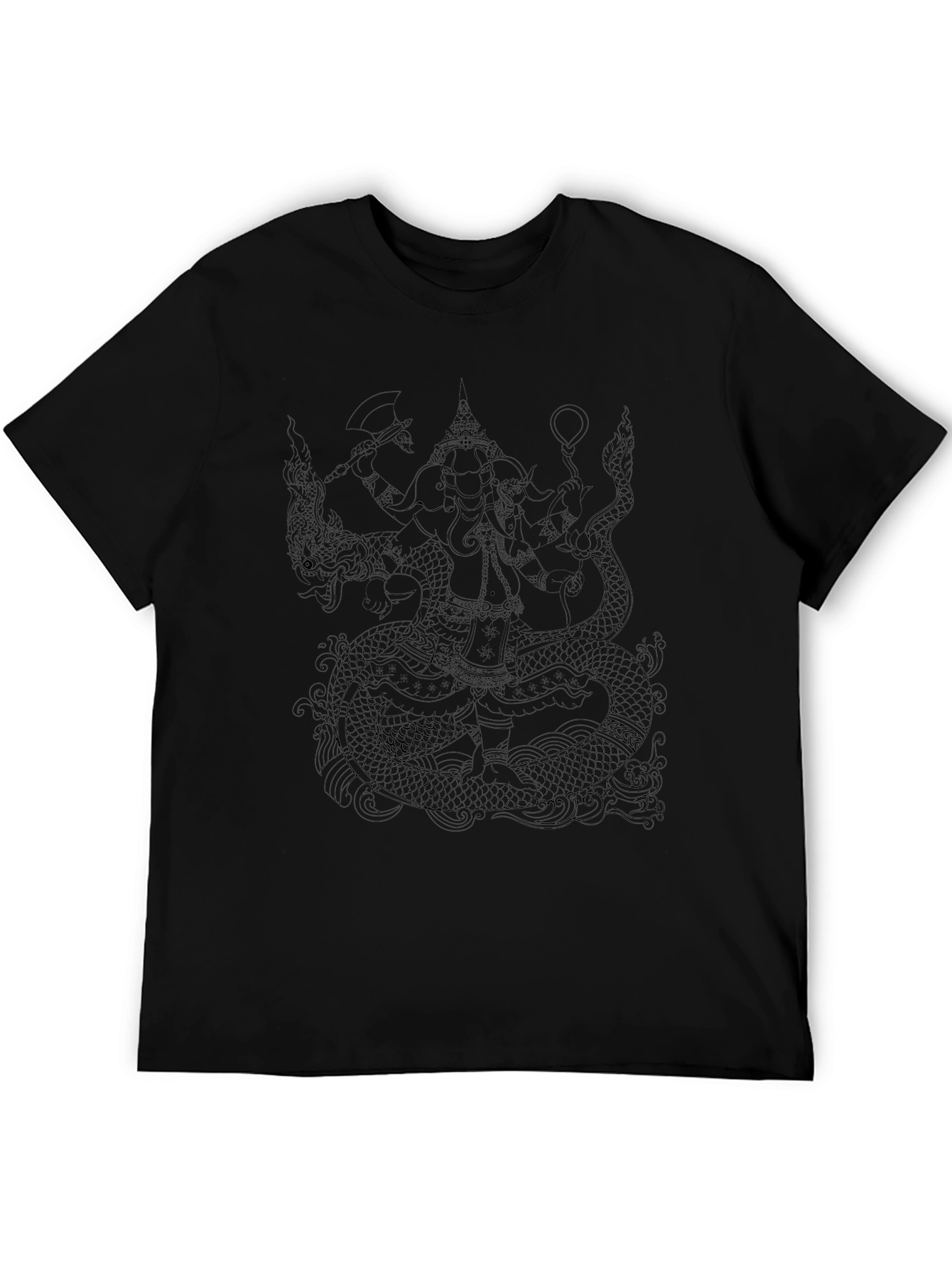 Graphic Tee: Elephant & Serpent Black T-Shirt
