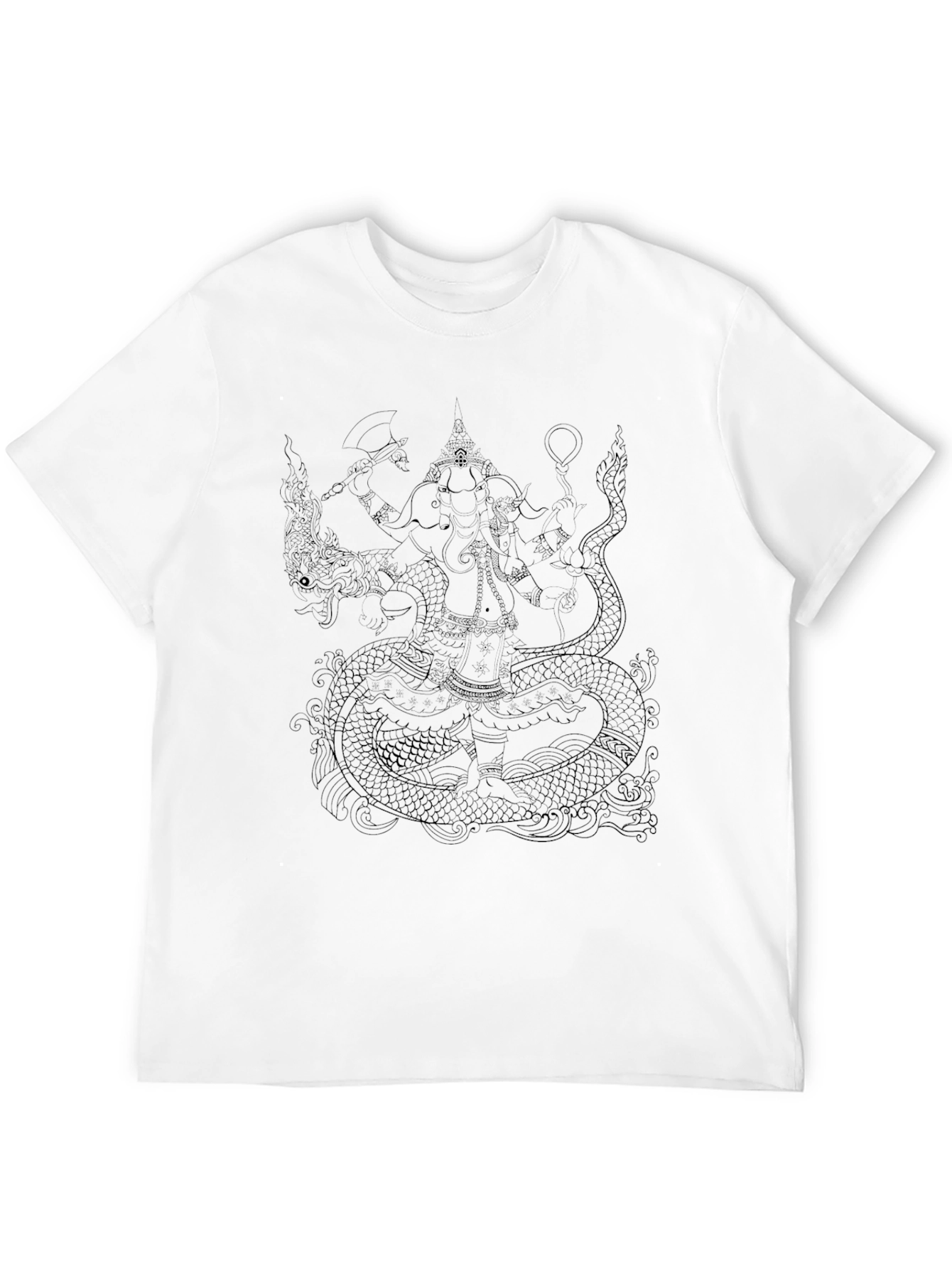 Graphic Tee: Elephant & Serpent Black T-Shirt