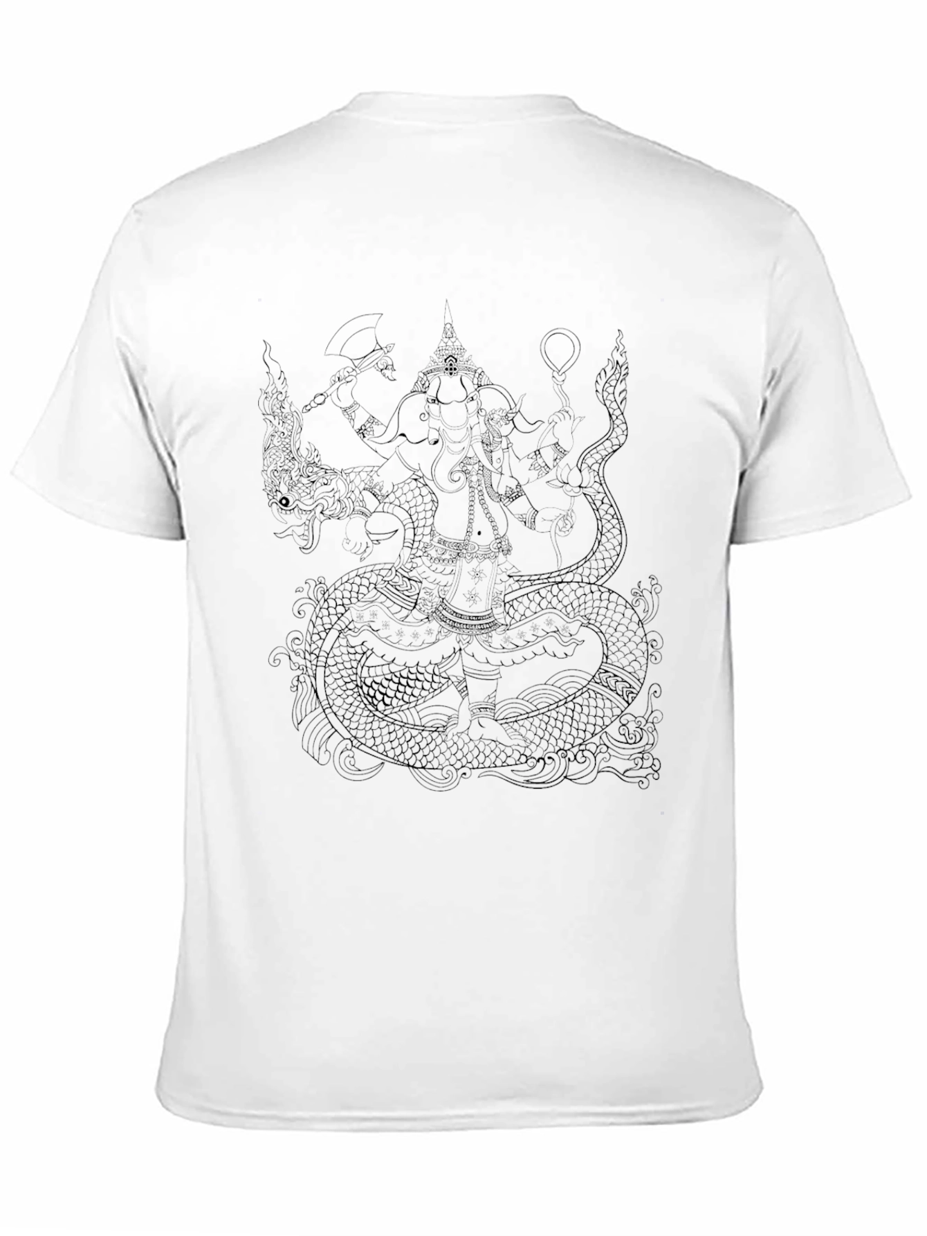 Graphic Tee: Elephant & Serpent Black T-Shirt