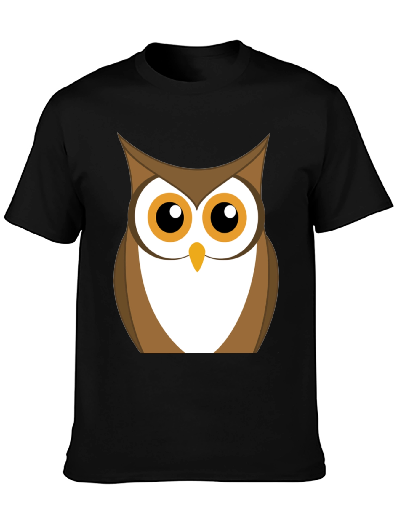 Owl Graphic Print Black T-Shirt