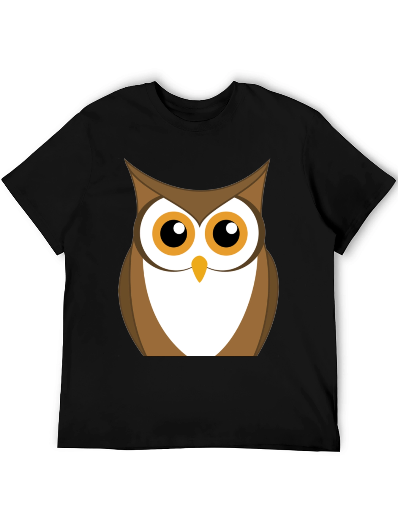 Owl Graphic Print Black T-Shirt