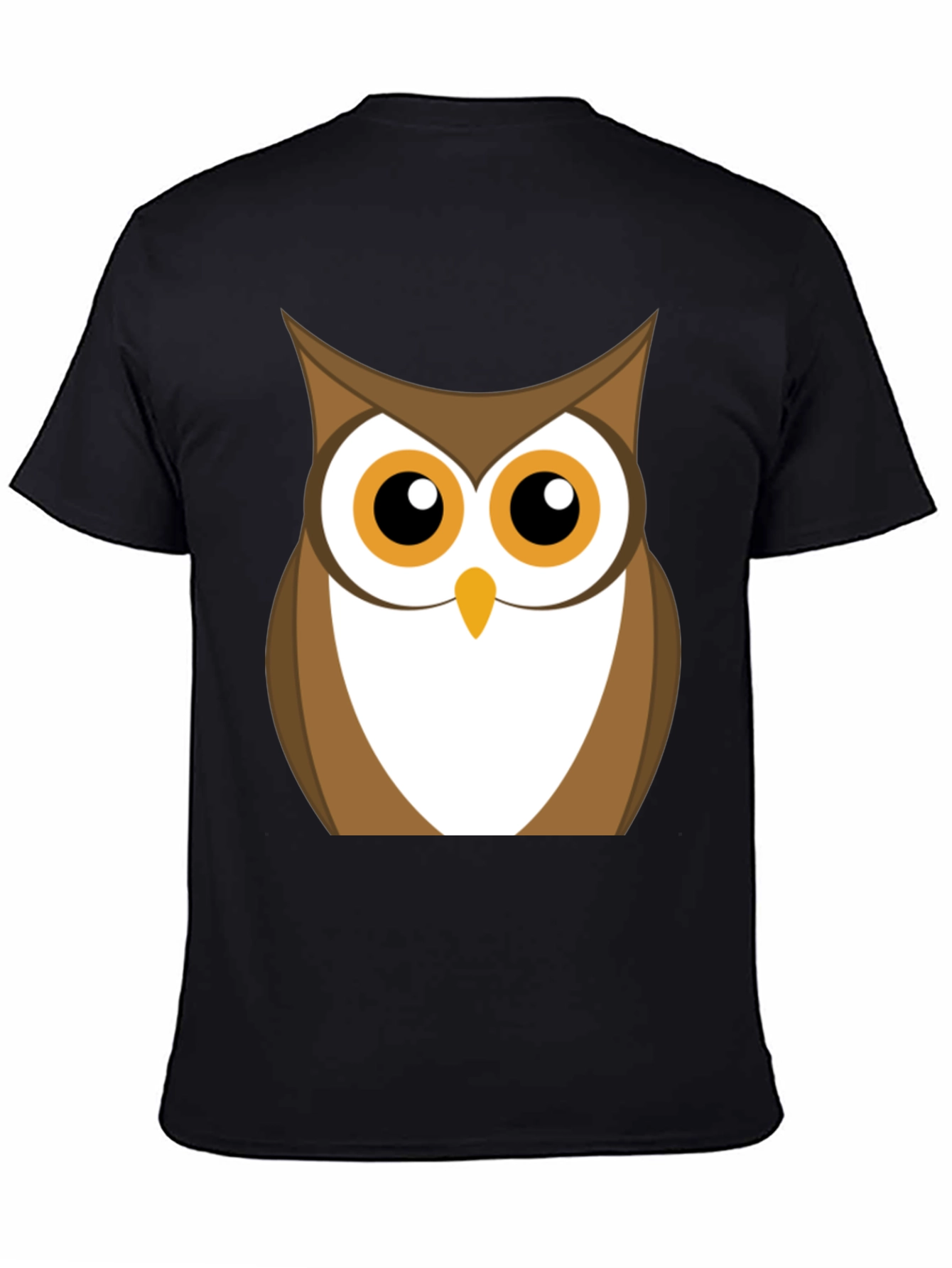 Owl Graphic Print Black T-Shirt