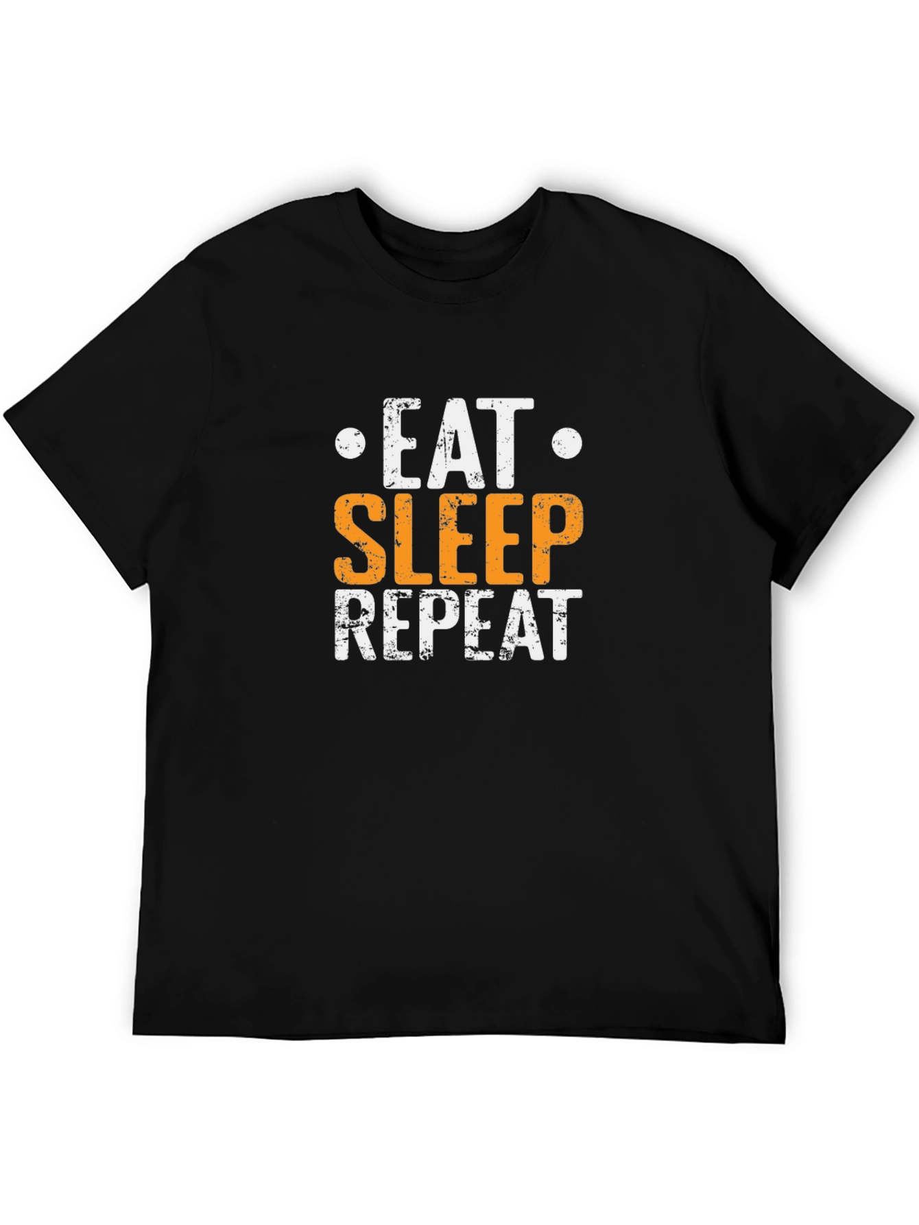 Eat Sleep Repeat Graphic Tee - Black Cotton T-Shirt