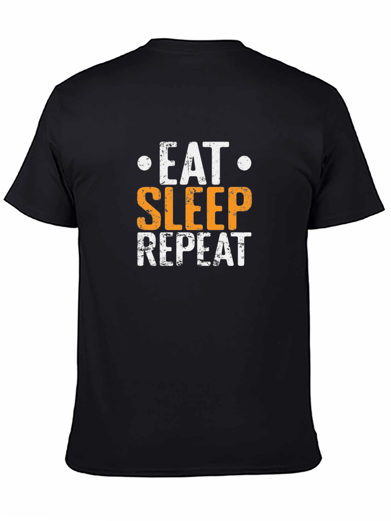 Eat Sleep Repeat Graphic Tee - Black Cotton T-Shirt