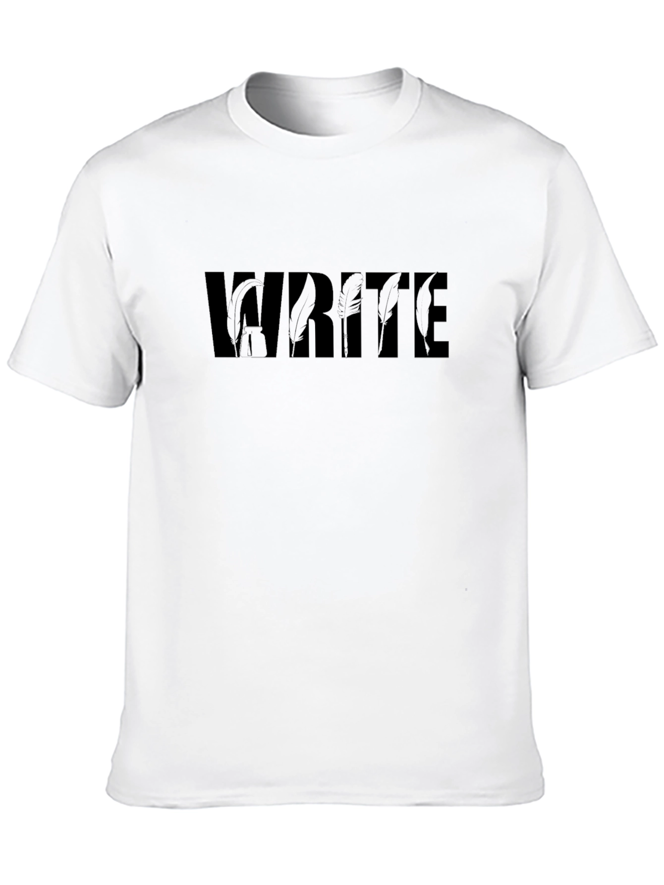 WRITE Feather Graphic T-Shirt - Black