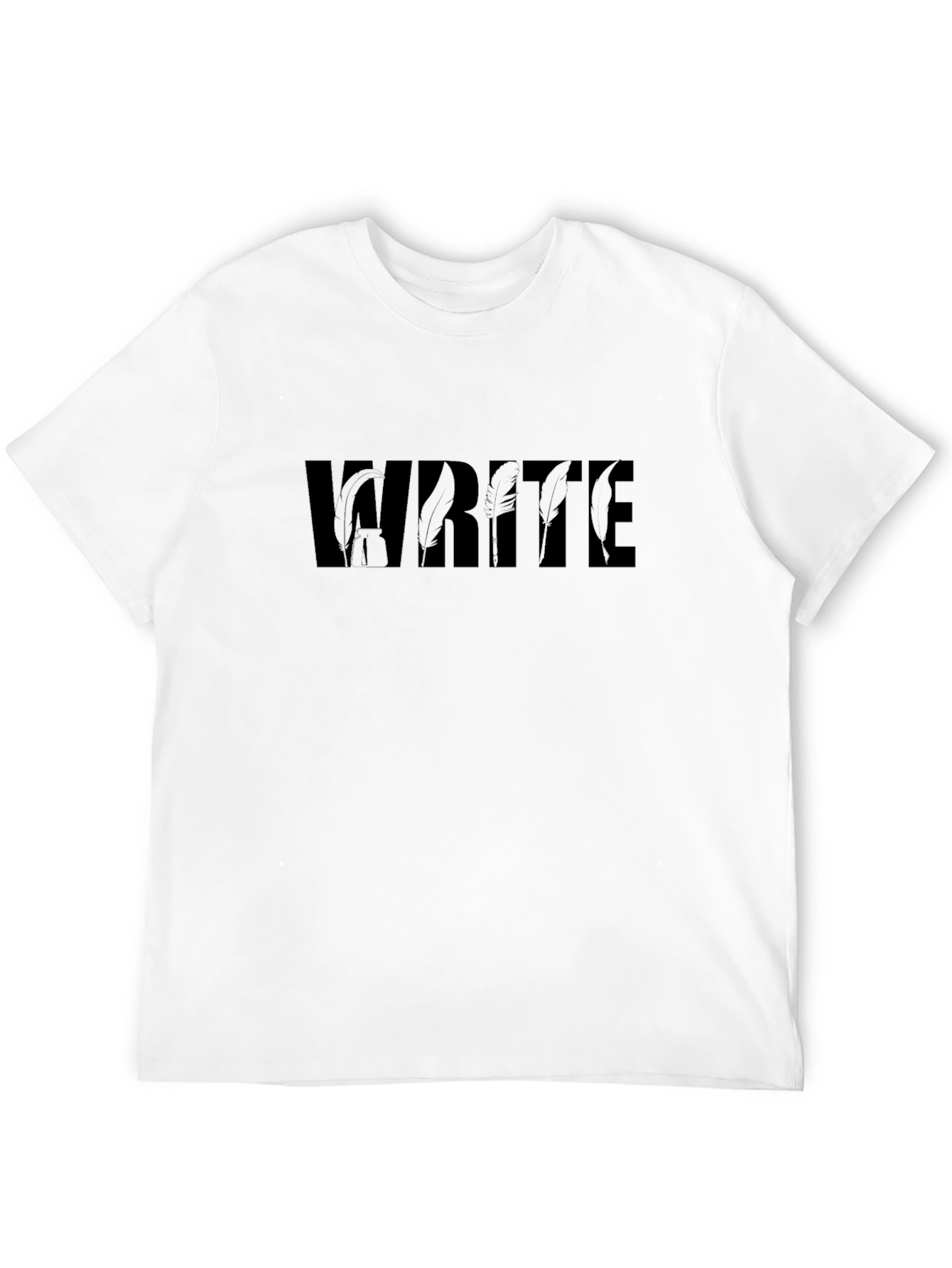 WRITE Feather Graphic T-Shirt - Black