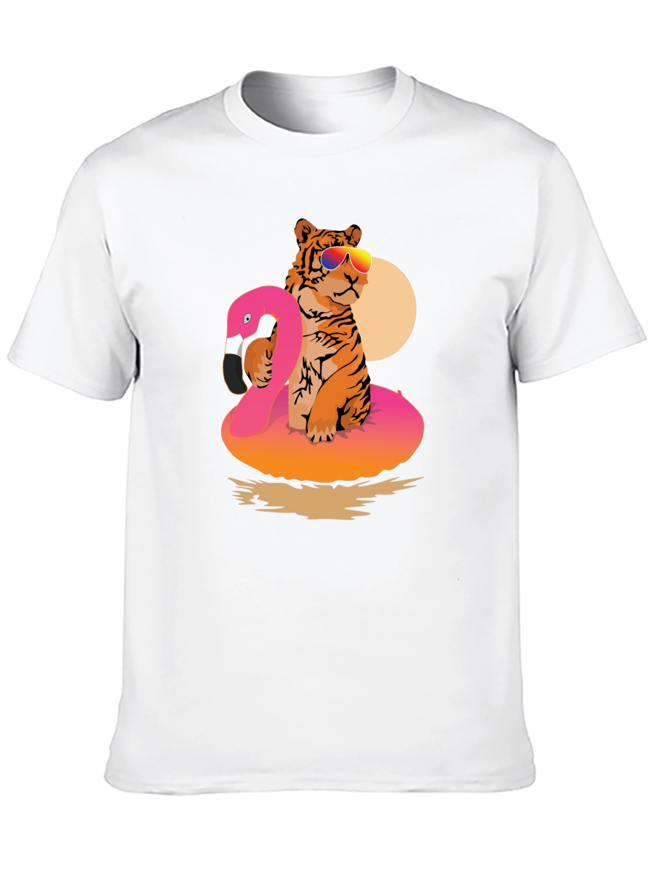 Tiger Flamingo Float T-Shirt - Summer Vibes