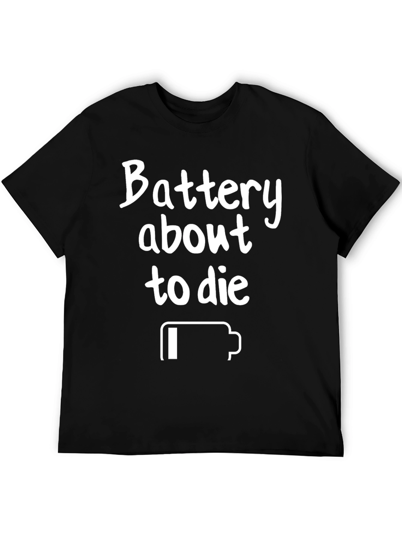 Funny Battery Low T-Shirt - Novelty Humor Tee