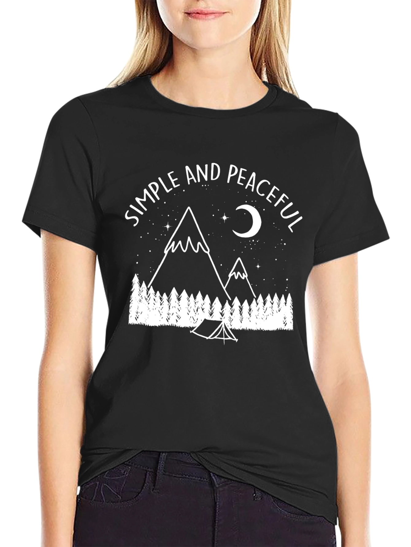 Simple & Peaceful Camping Graphic Tee