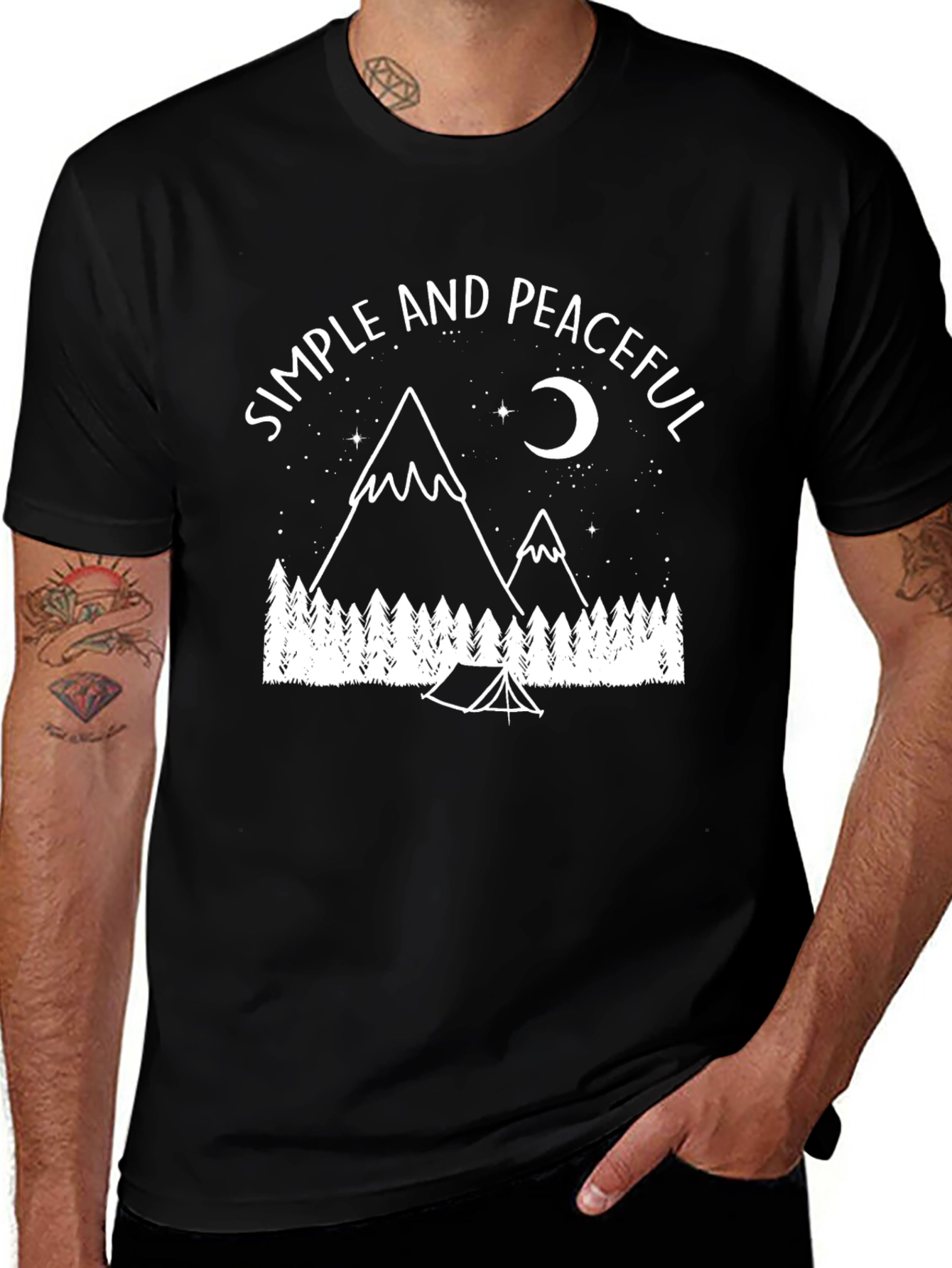 Simple & Peaceful Camping Graphic Tee