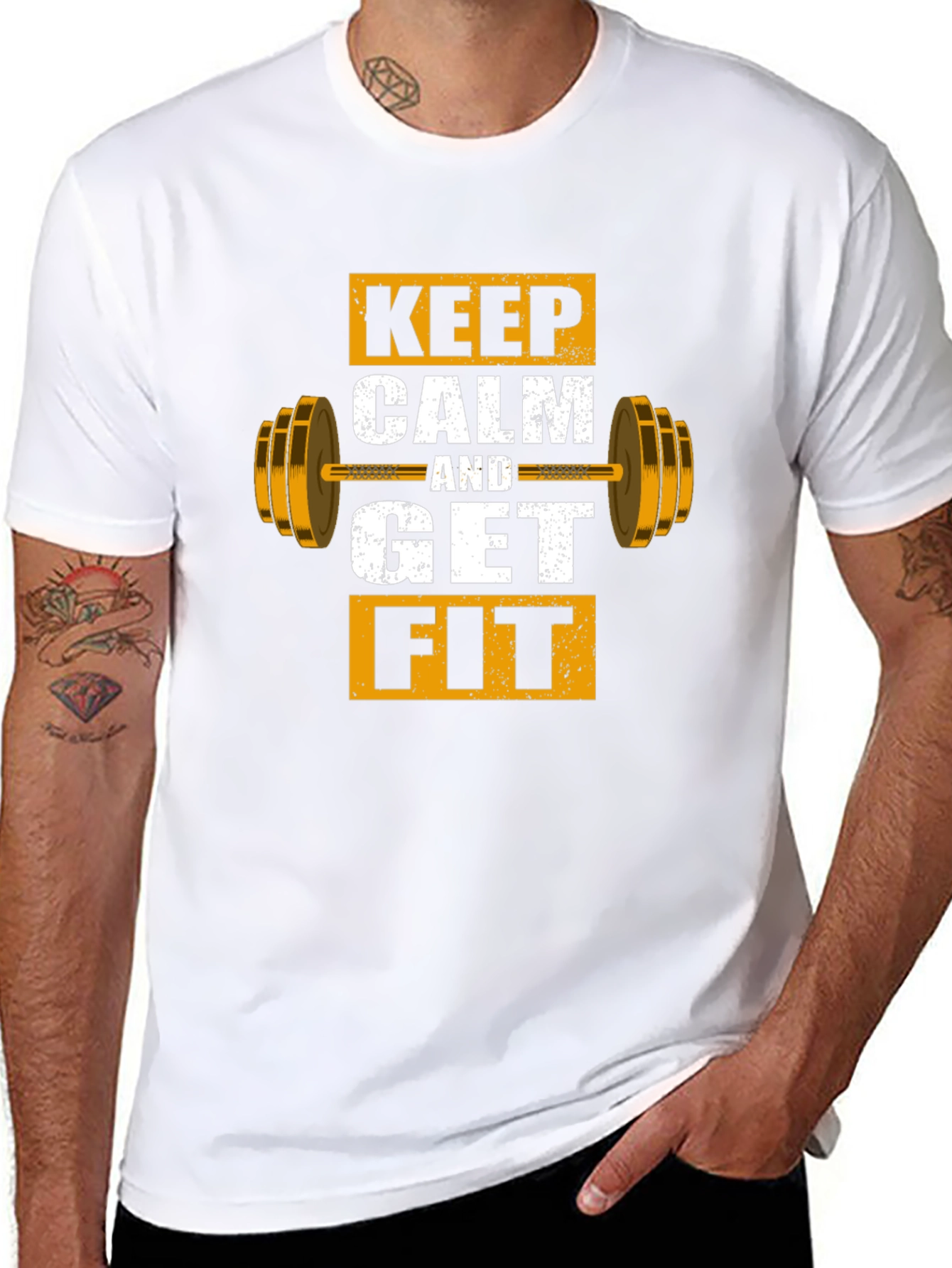 Keep Calm and Get Fit Graphic T-Shirt