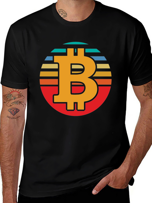 Bitcoin Retro Sunset Graphic Tee - Crypto T-Shirt