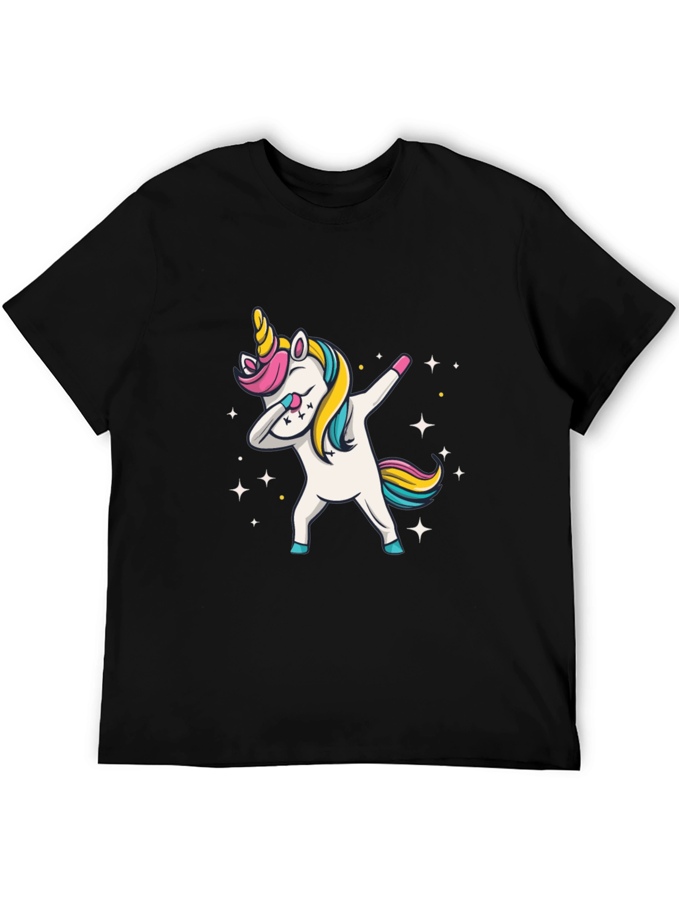 Dabbing Unicorn Black T-Shirt