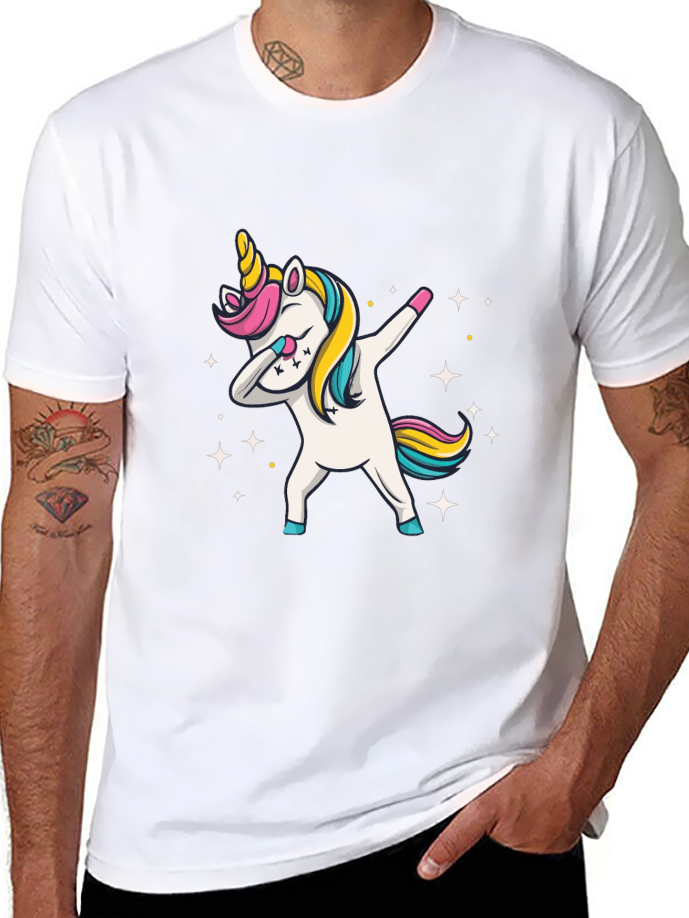 Dabbing Unicorn Black T-Shirt