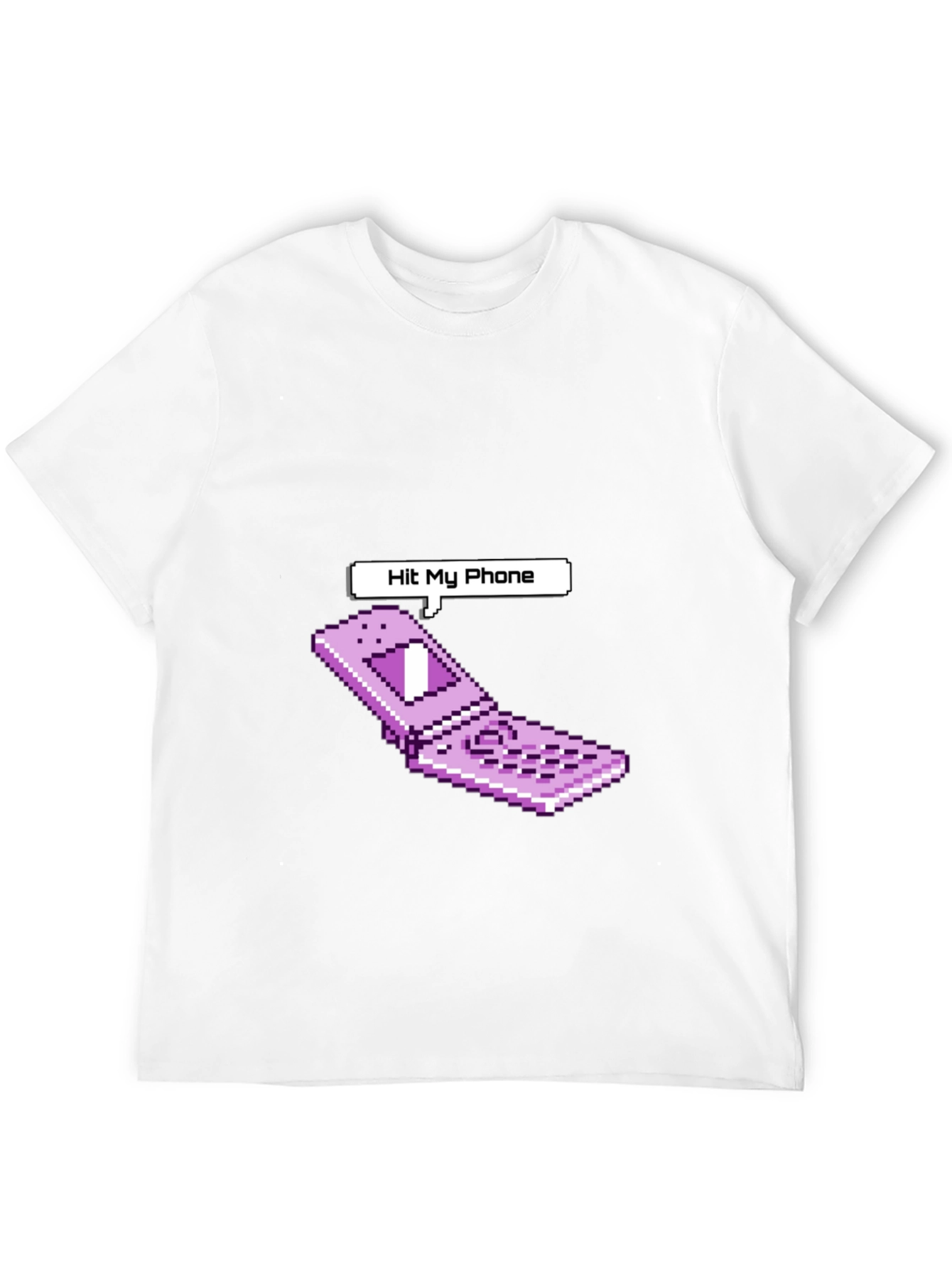 Retro Pixel Flip Phone T-Shirt - Hit My Phone