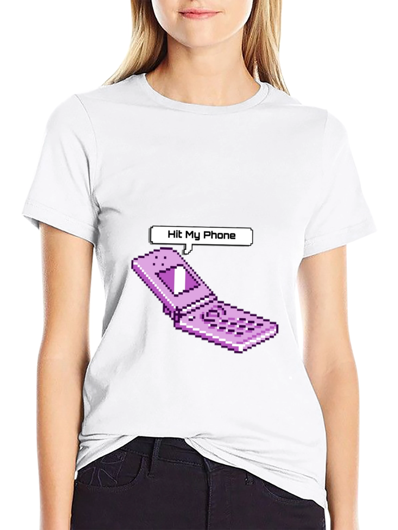 Retro Pixel Flip Phone T-Shirt - Hit My Phone