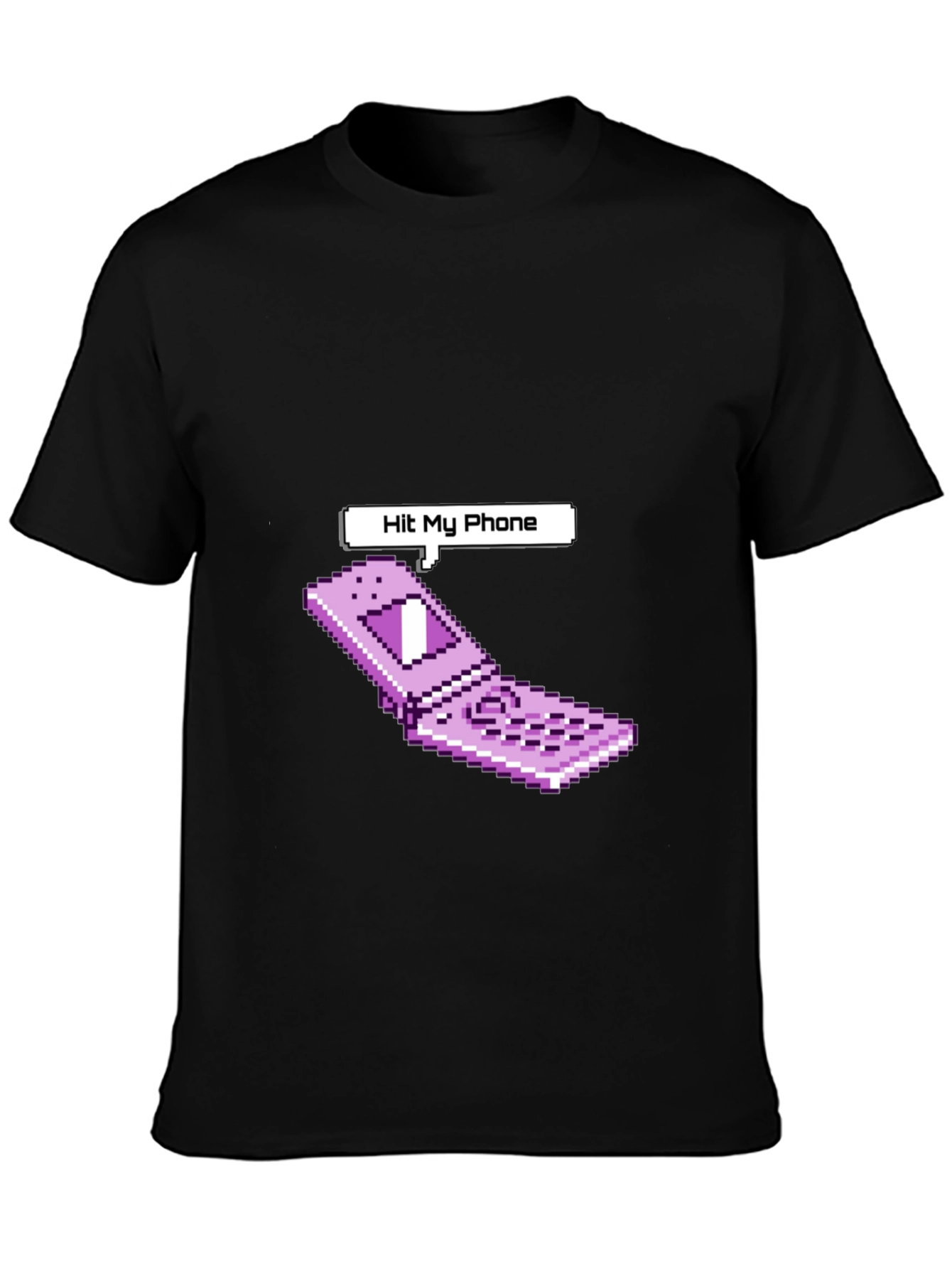 Retro Pixel Flip Phone T-Shirt - Hit My Phone