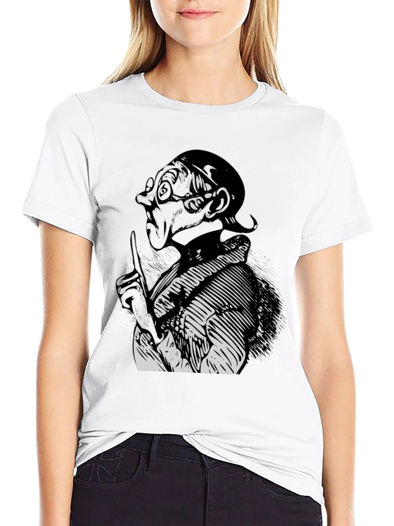 Mens Black T-Shirt with Graphic Print