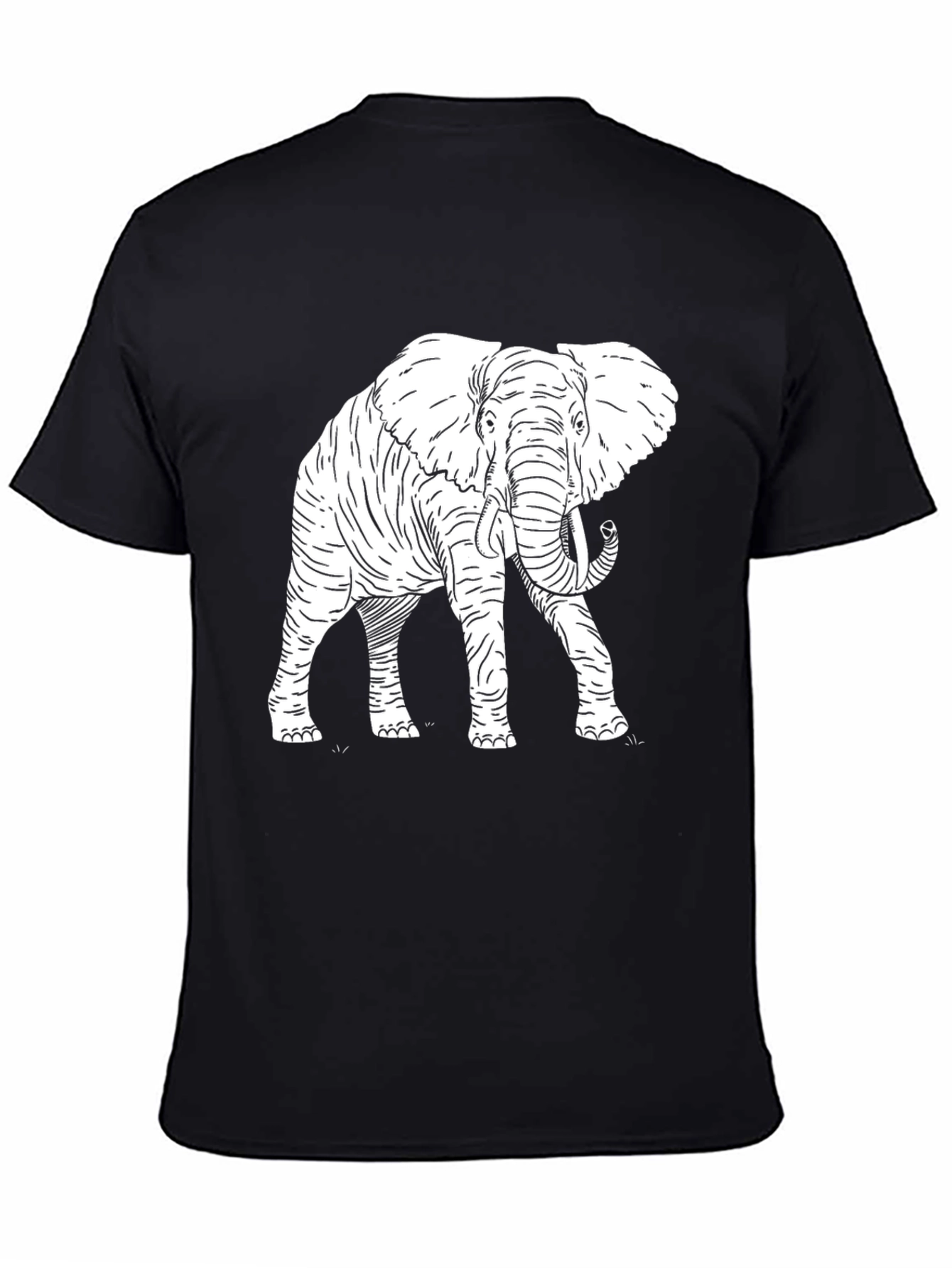 Elephant Graphic Tee - Stylish Black Cotton T-Shirt