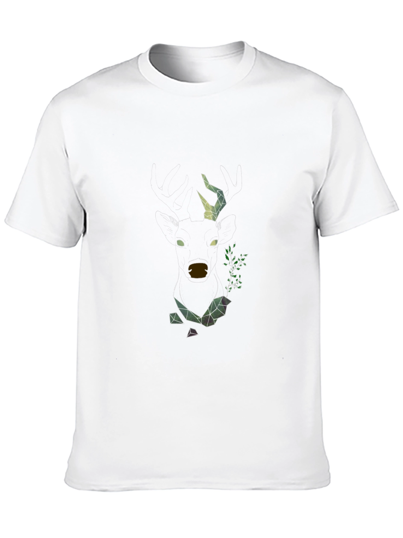 Geometric Deer Graphic Tee - Modern Style