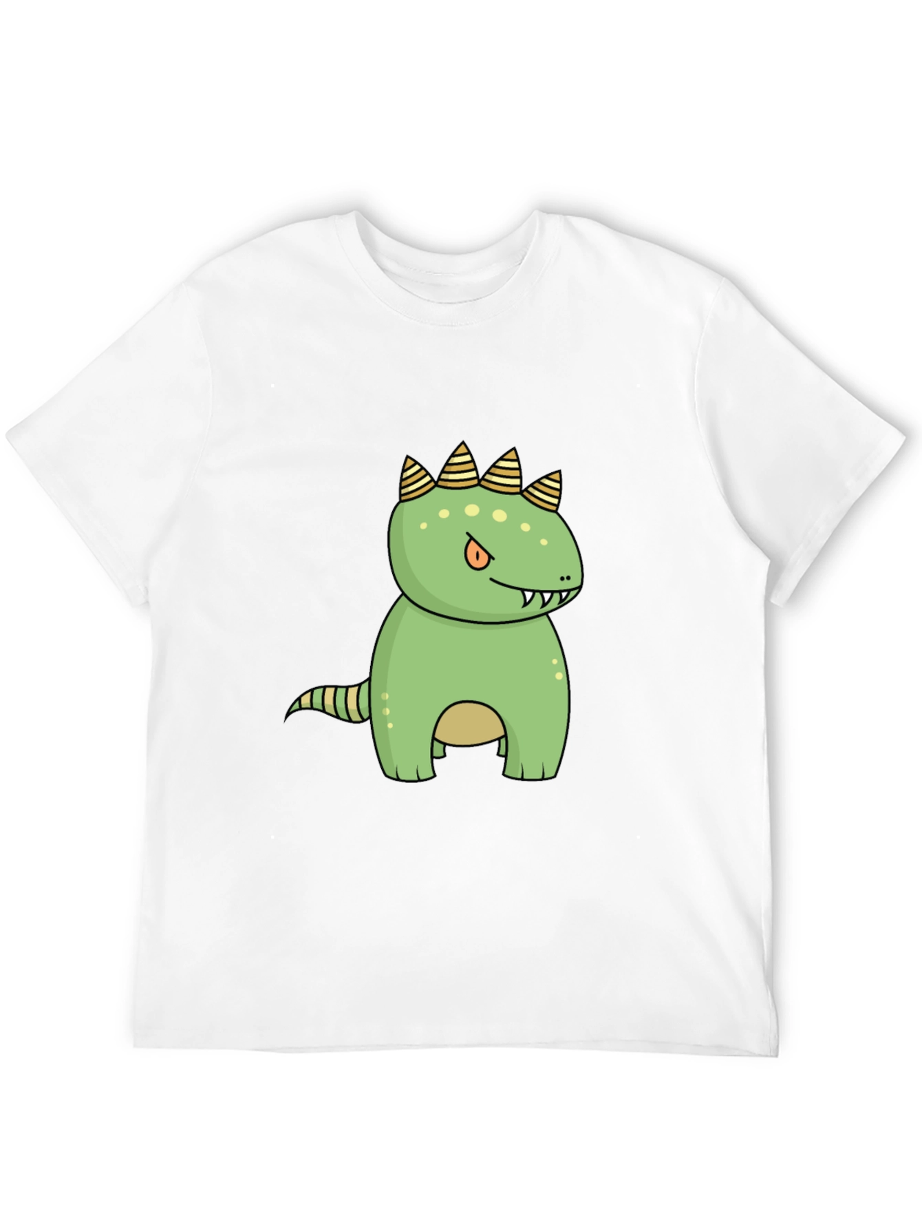 Cartoon Dinosaur Graphic Tee - Black