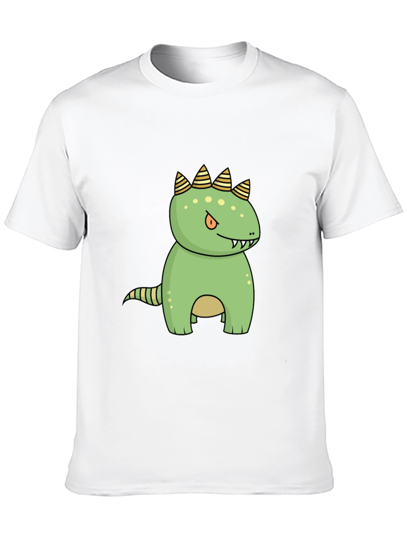 Cartoon Dinosaur Graphic Tee - Black